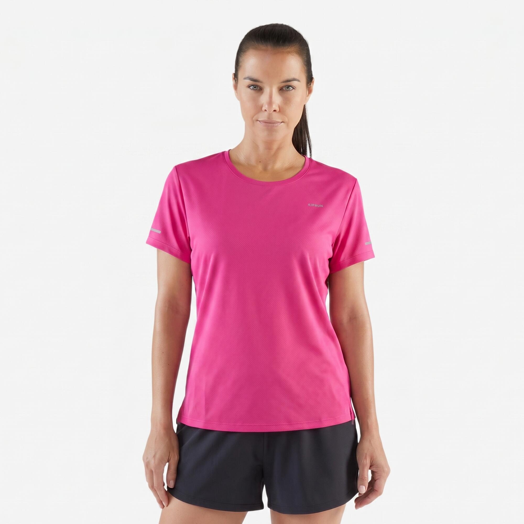 Women's breathable running T-shirt, Kiprun Run 500 - Pink
