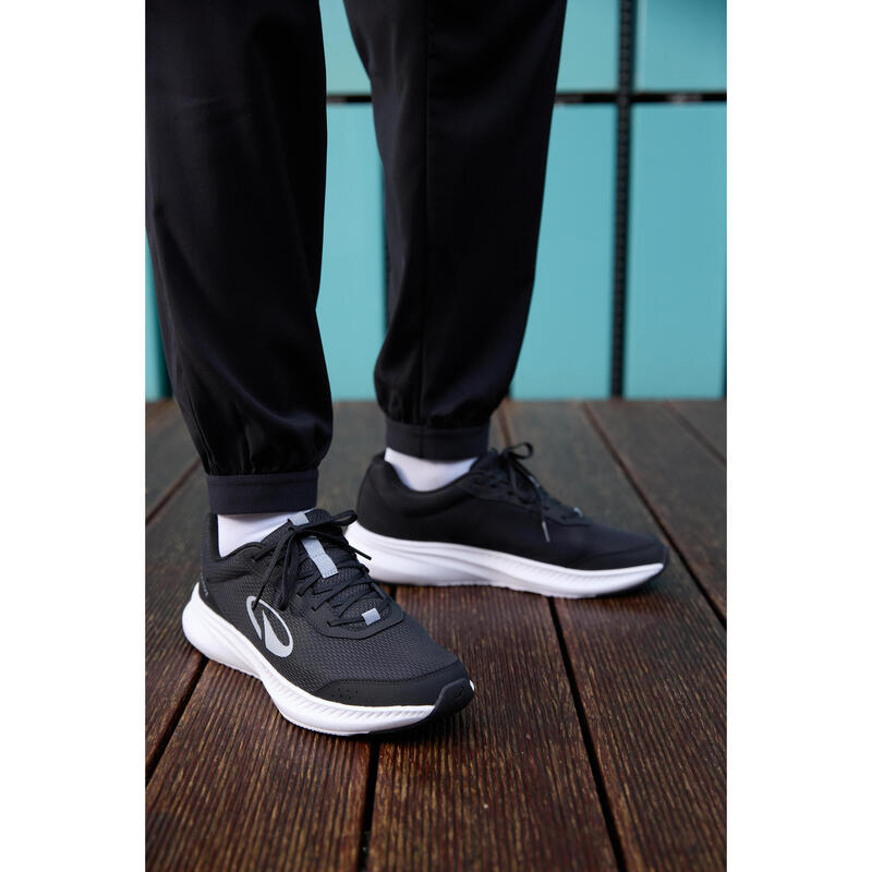 Pantalon de trening respirant alergare KIPRUN Run 100 Dry Negru Bărbați