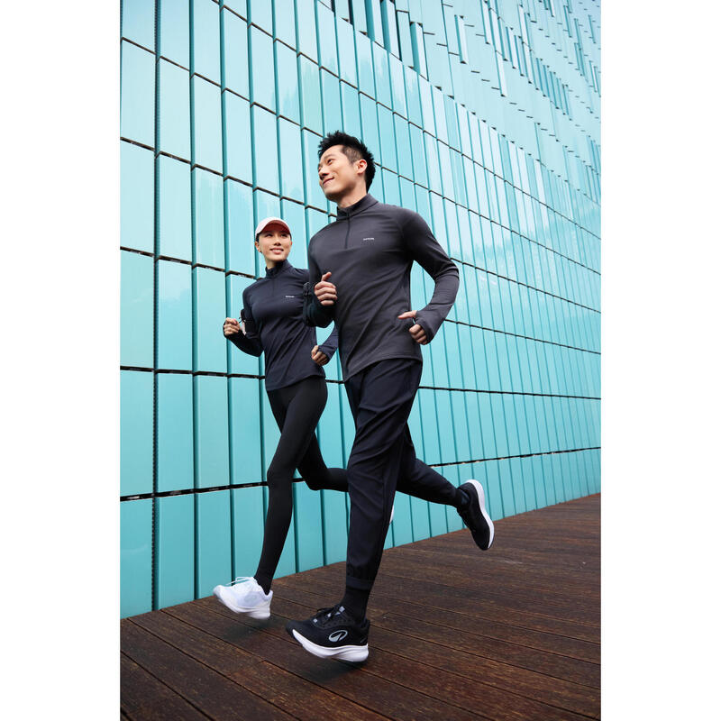 Pantalon de trening respirant alergare KIPRUN Run 100 Dry Negru Bărbați