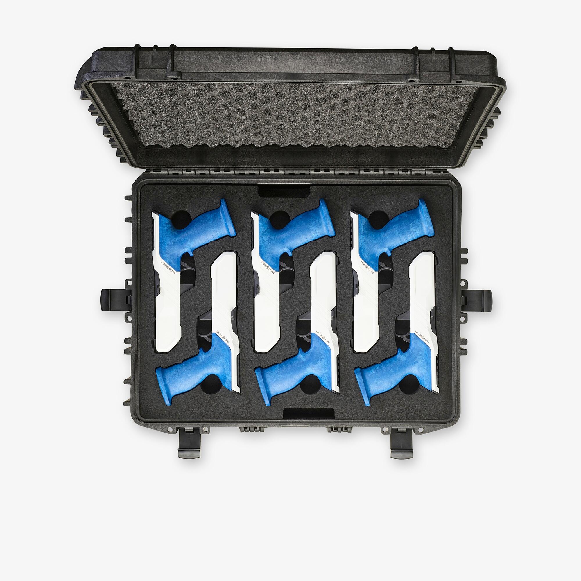 PACK TIR LASER AVEC 6 PISTOLETS, 6 CIBLES, 6 TREPIEDS, 6 TAPIS DE TIR ET VALISE 5/12