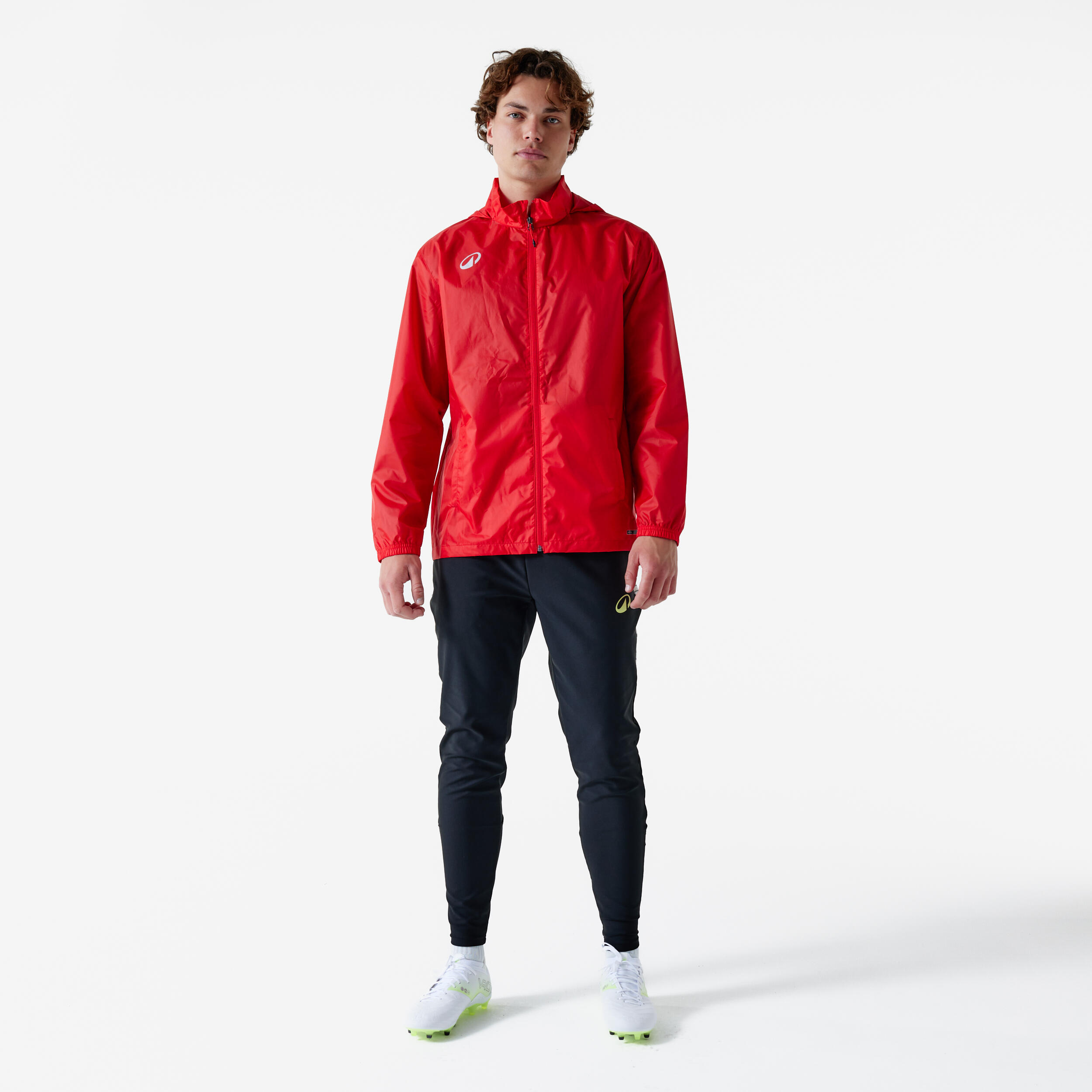 Corta-vento de futebol adulto Essentiel Club 50 vermelho 4/6