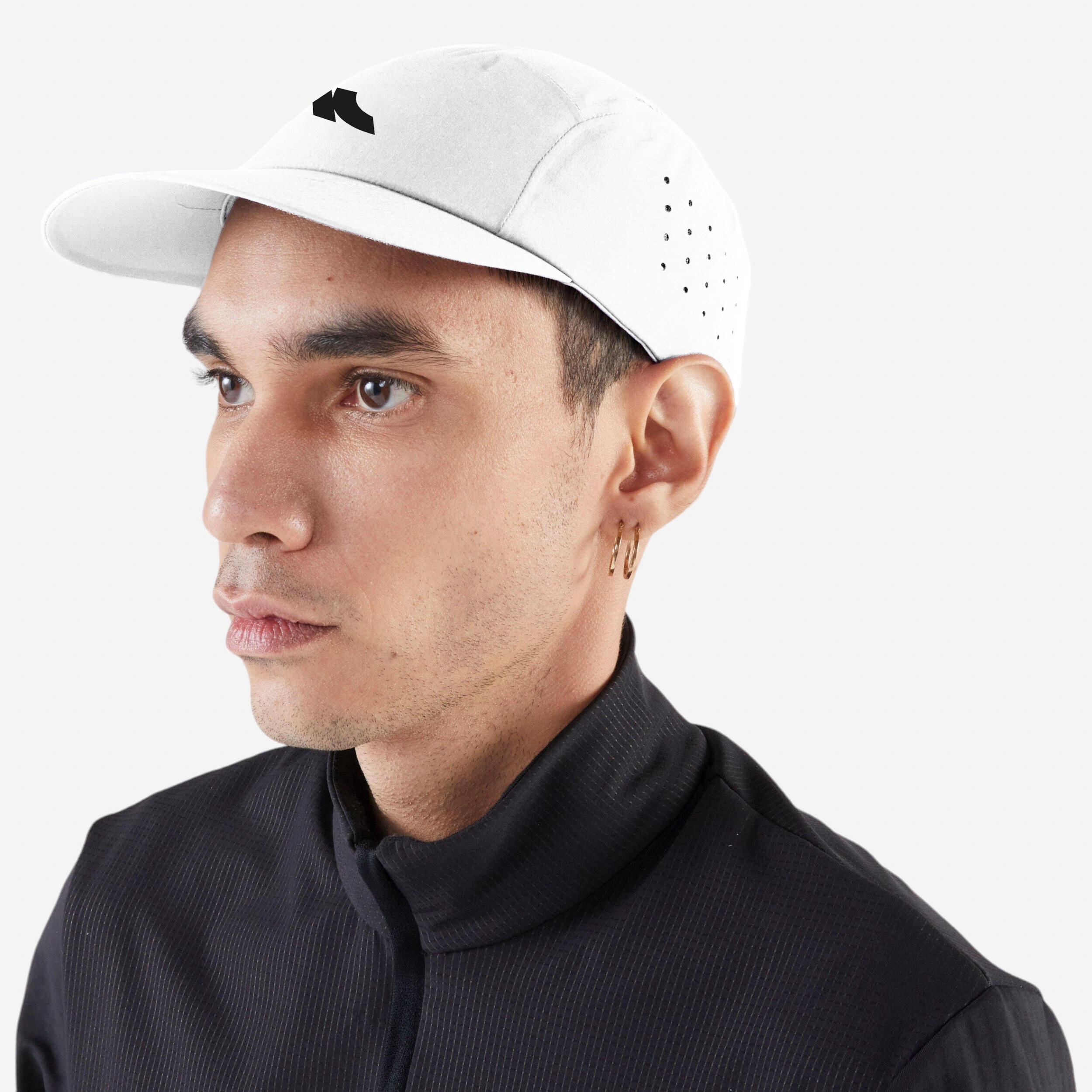Casquette running Homme Femme, Kiprun ultra légère blanc et jaune 3/5