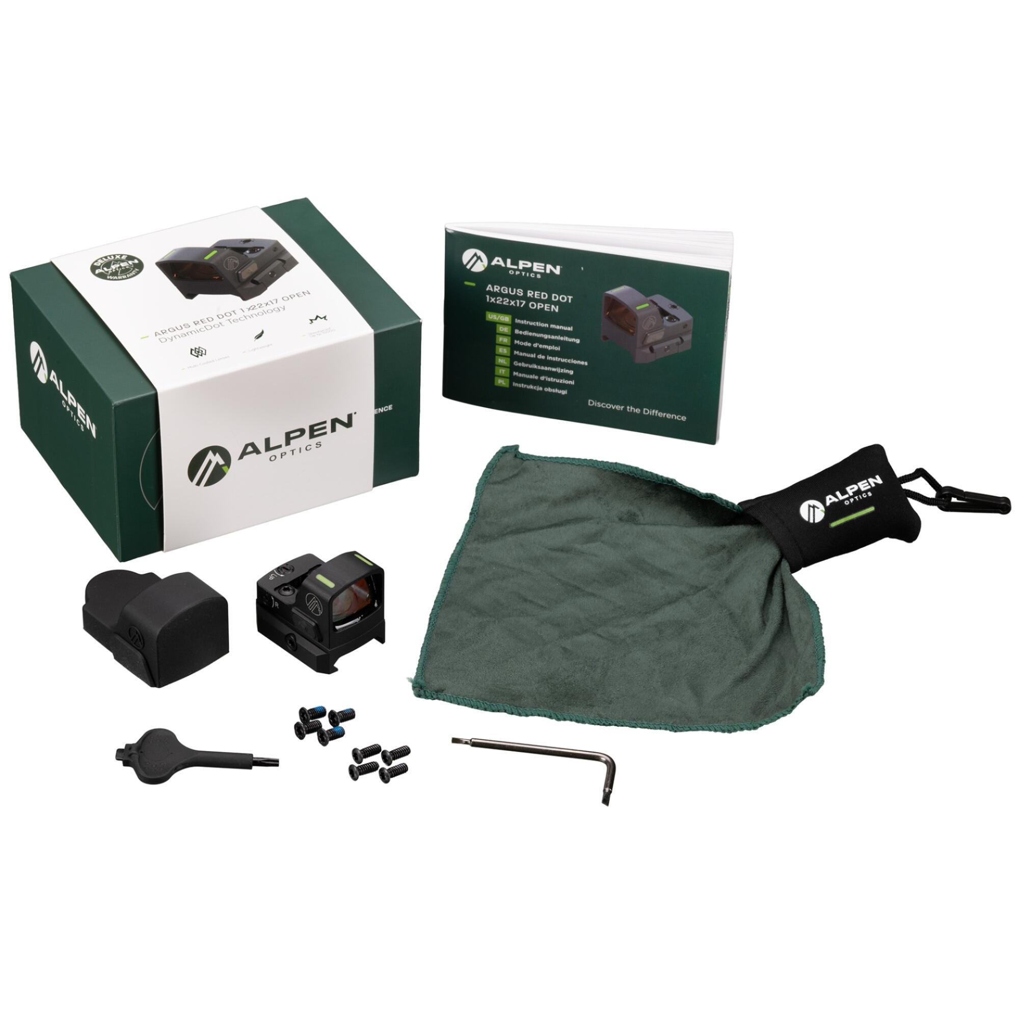 Visor de punto rojo abierto 1x22x17 Argus Red Dot ALPEN OPTICS 6/6