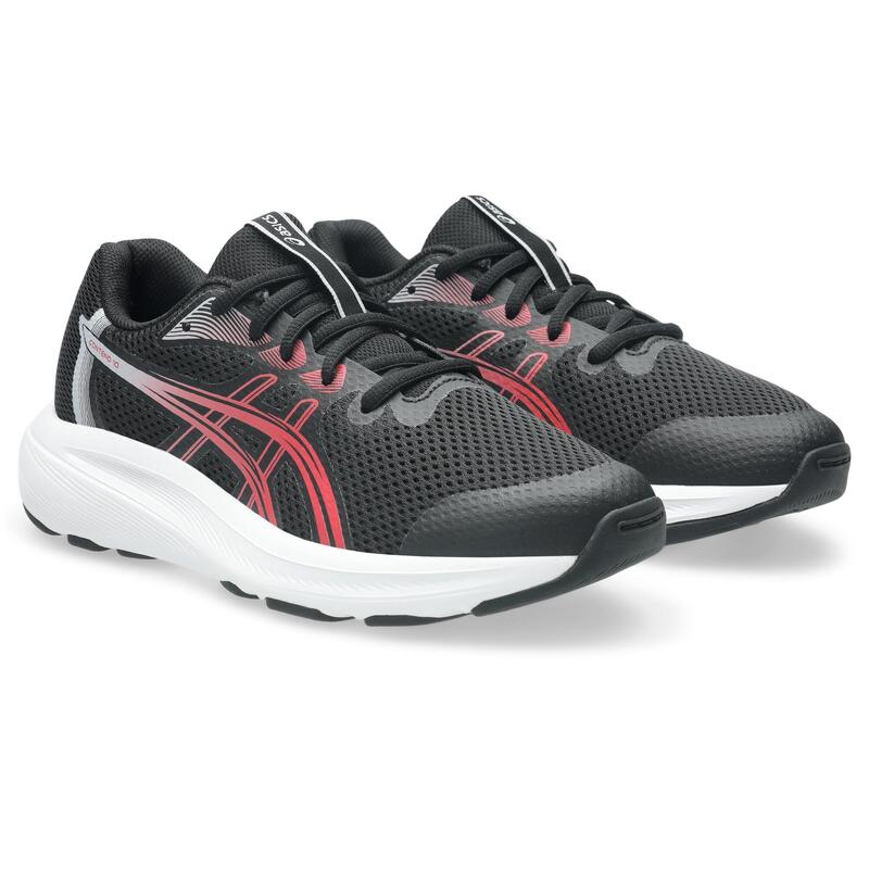 Încălțăminte de alergare pentru copii, băieți, Asics Contend 10 negru roșu
