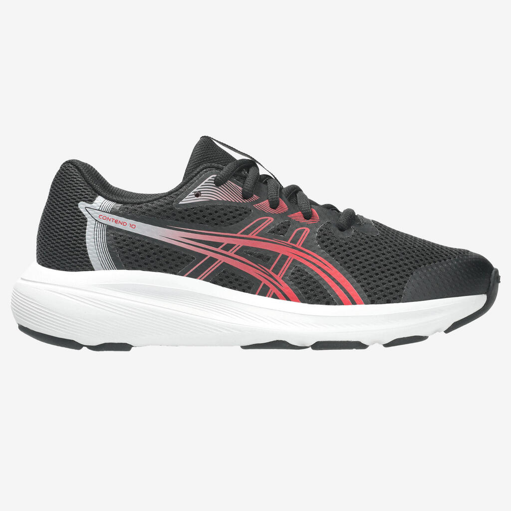 Boys’ running shoes, Asics Contend 10 black red