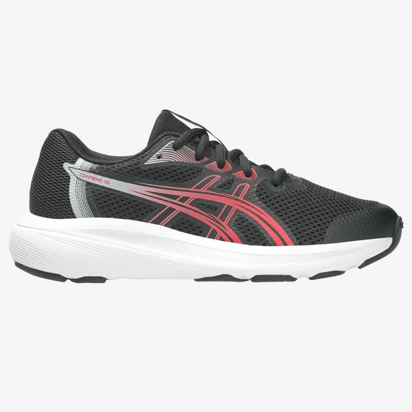 ASICS Zapatillas de running niños, Asics Contend 10 negro y rojo