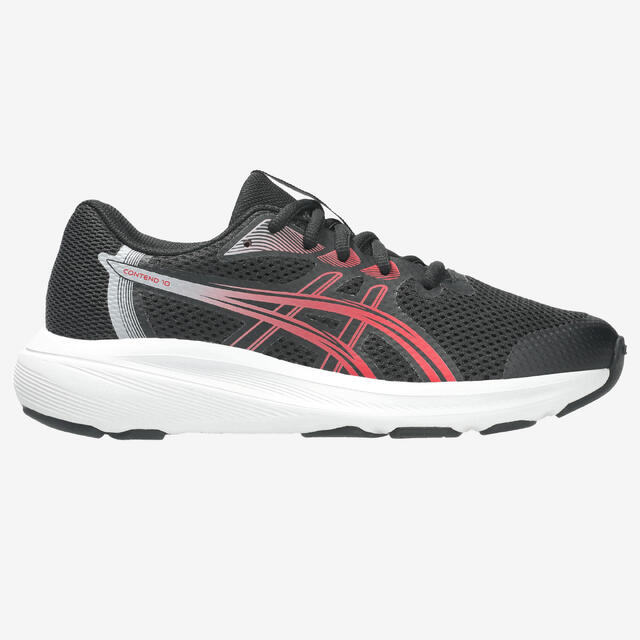 ASICS Zapatillas de running niños, Asics Contend 10 negro y rojo