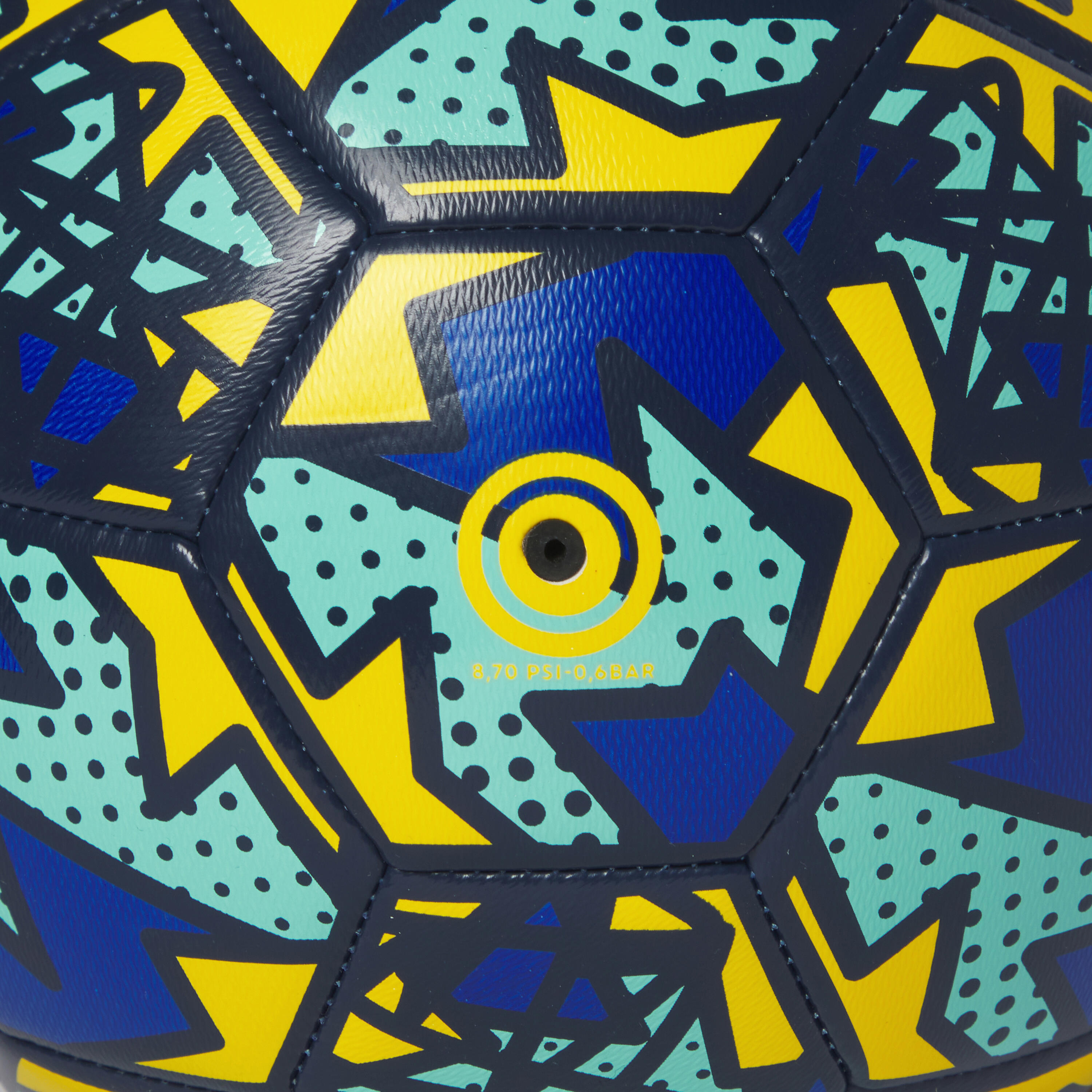 Ballon de football light learning ball bleu vert taille 5 5/5