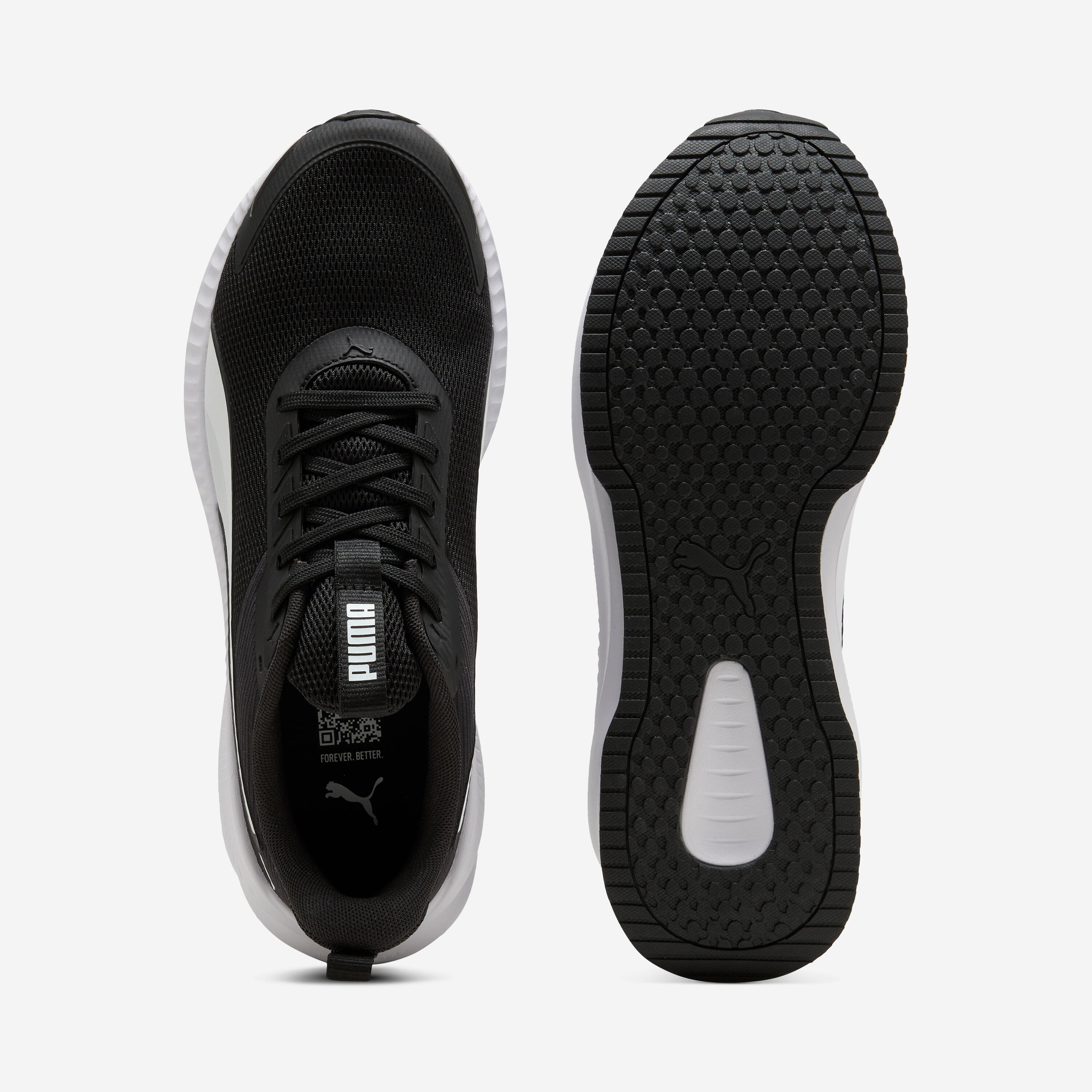 Puma Flyer Lite 4 trainers, men's, black and white 3/4