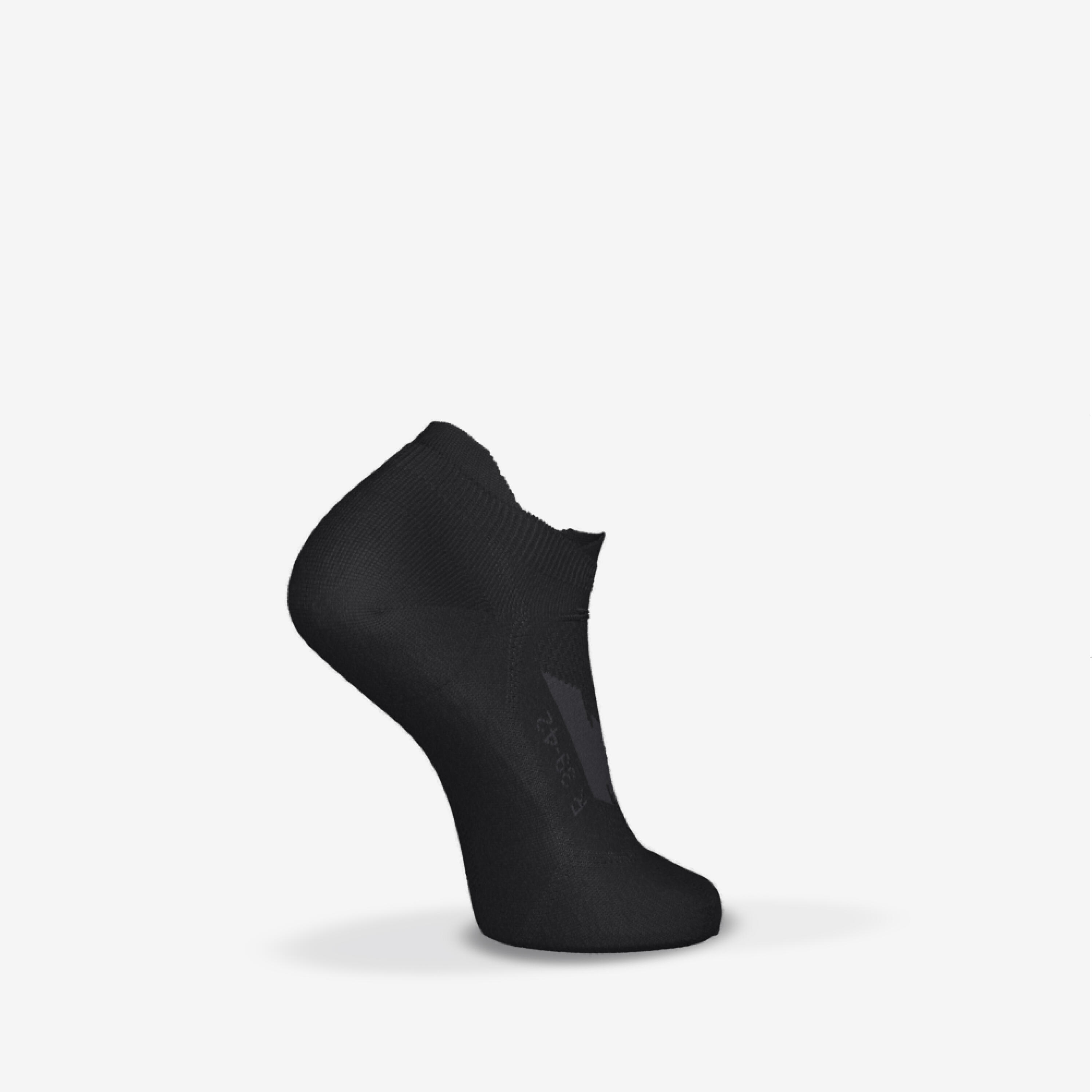 Lot de 2 paires de chaussettes de running junior, run500 noir 6/6