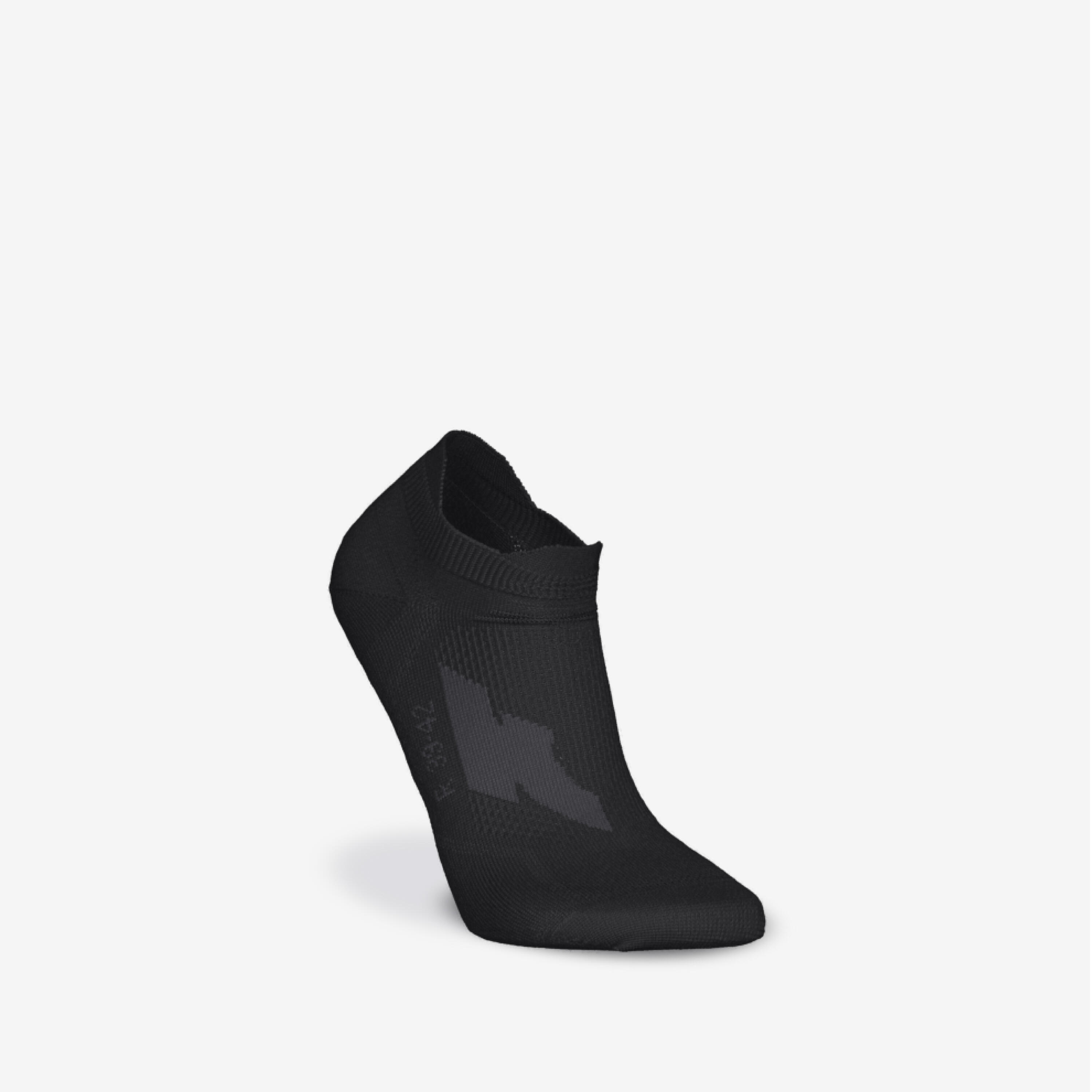 Lot de 2 paires de chaussettes de running junior, run500 noir 2/6
