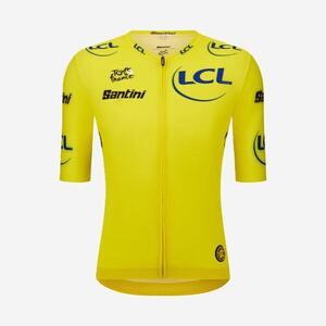 Maillot ciclismo manga corta Santini Tour de Francia 2026 amarillo líder general