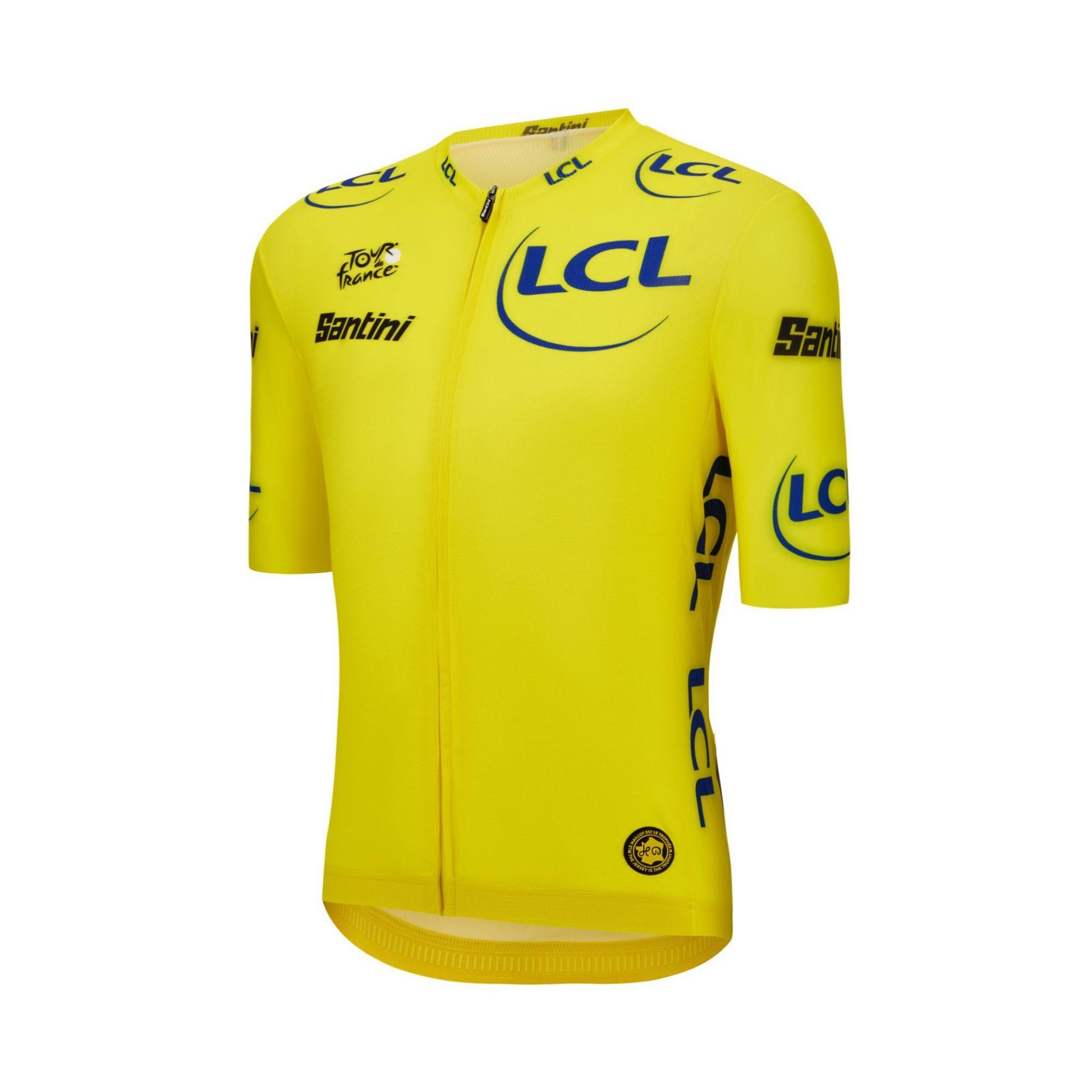 Mallot Ciclisme Màniga Curta Santini Tour de França Mallot Groc Líder General 2/3