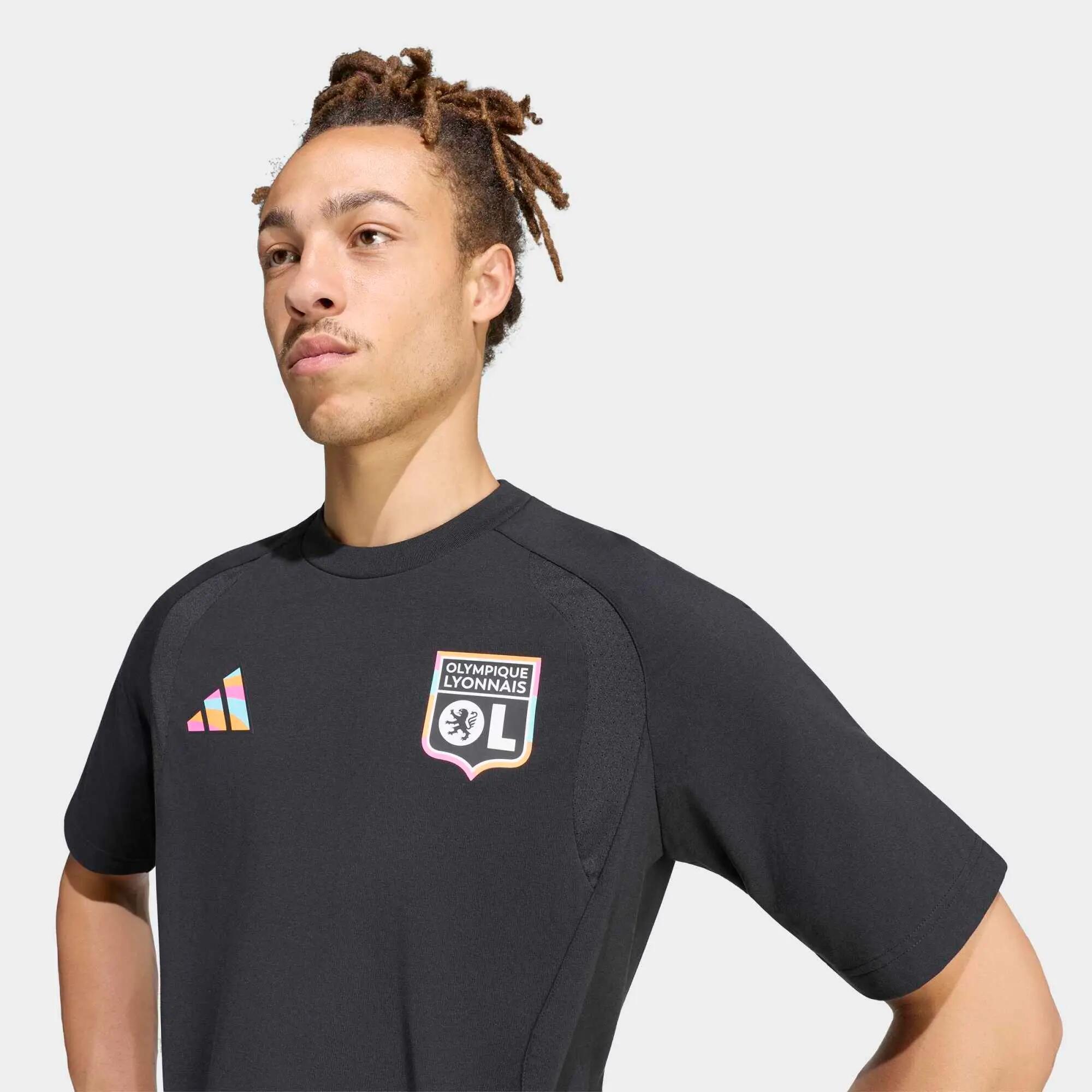 T-shirt Olympique Lyonnais Adidas Tiro Travel noir Adulte saison 2026-2027 2/6