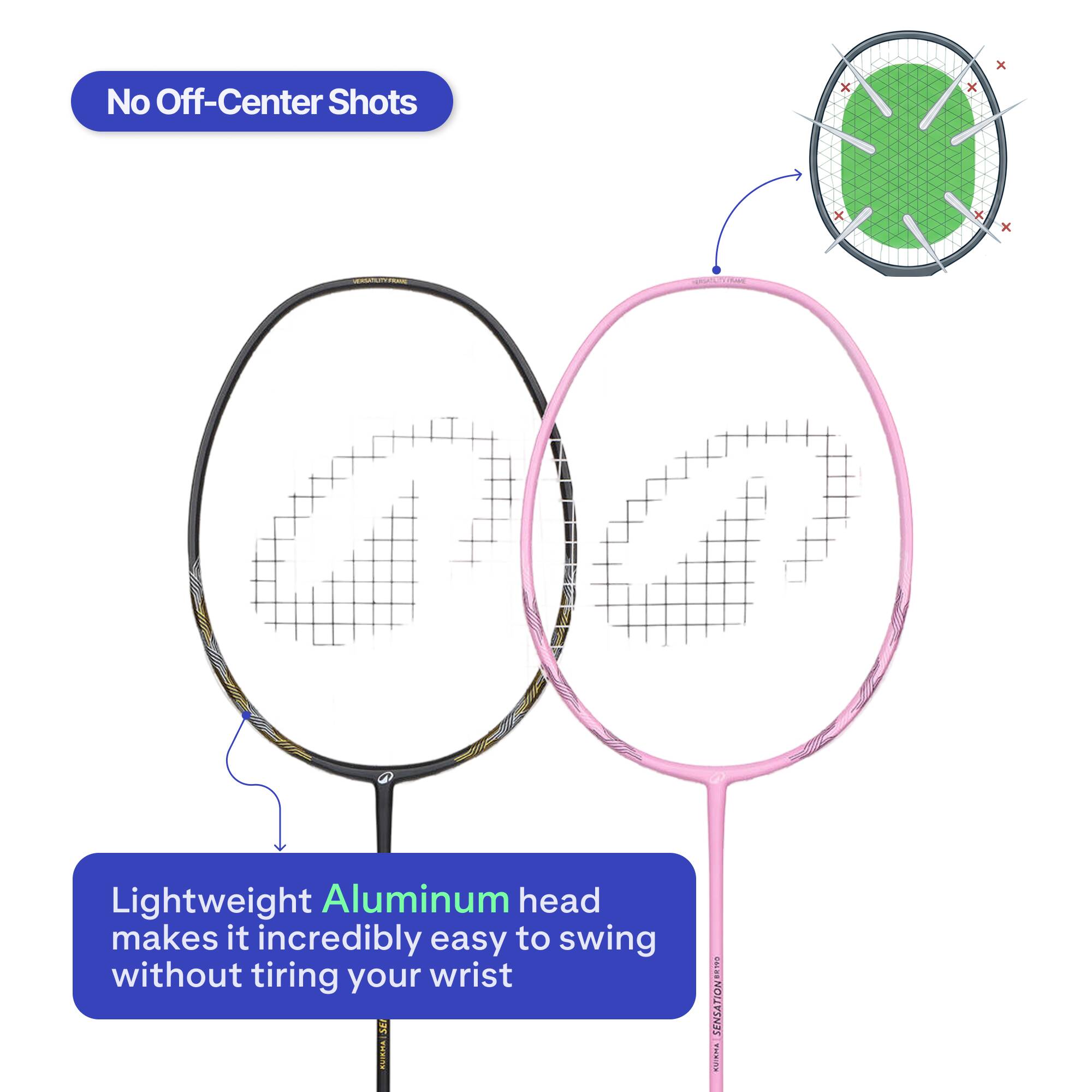 ADULT BADMINTON RACKET BR 190 SET PARTNER BLACK PINK -  4