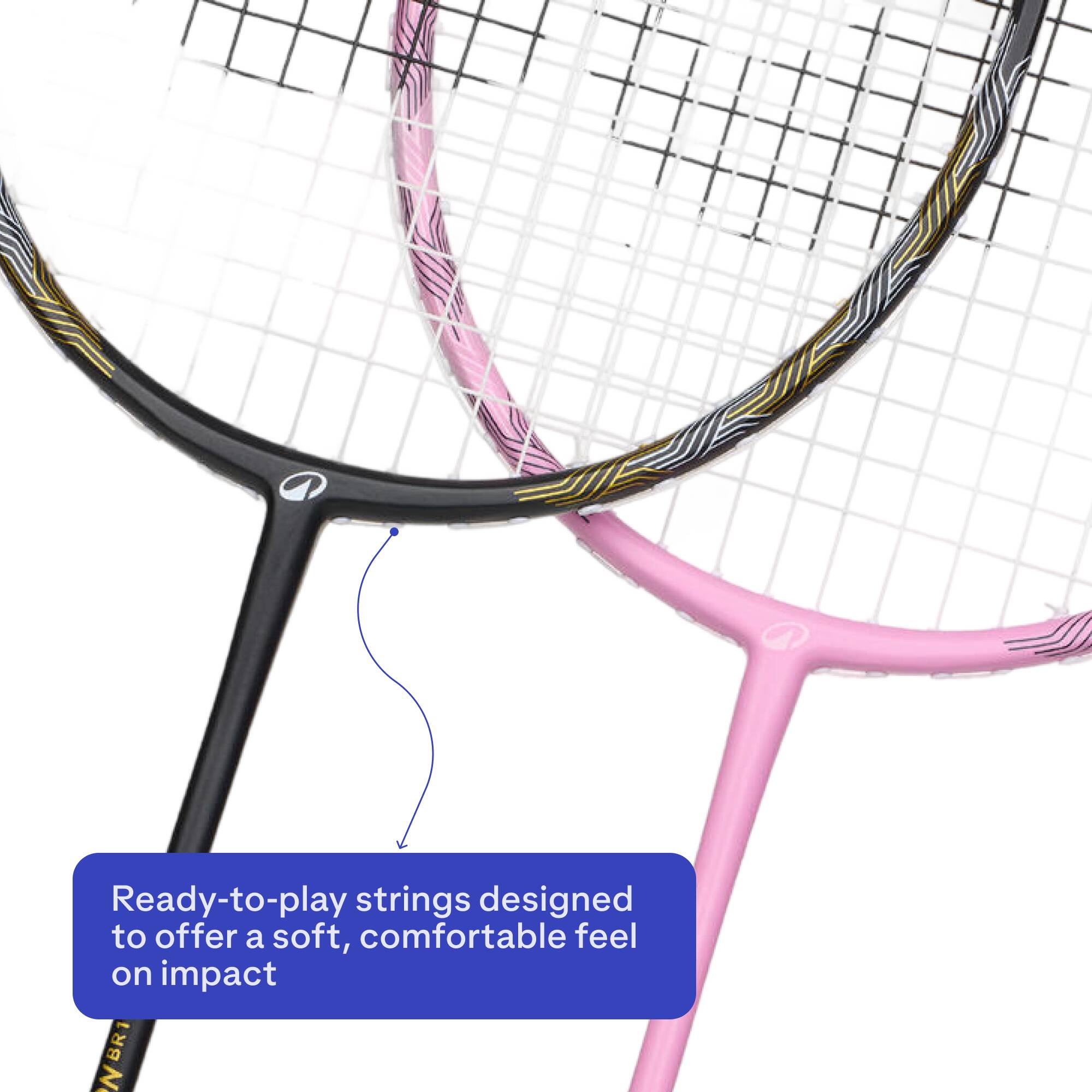 ADULT BADMINTON RACKET BR 190 SET PARTNER BLACK PINK -  5
