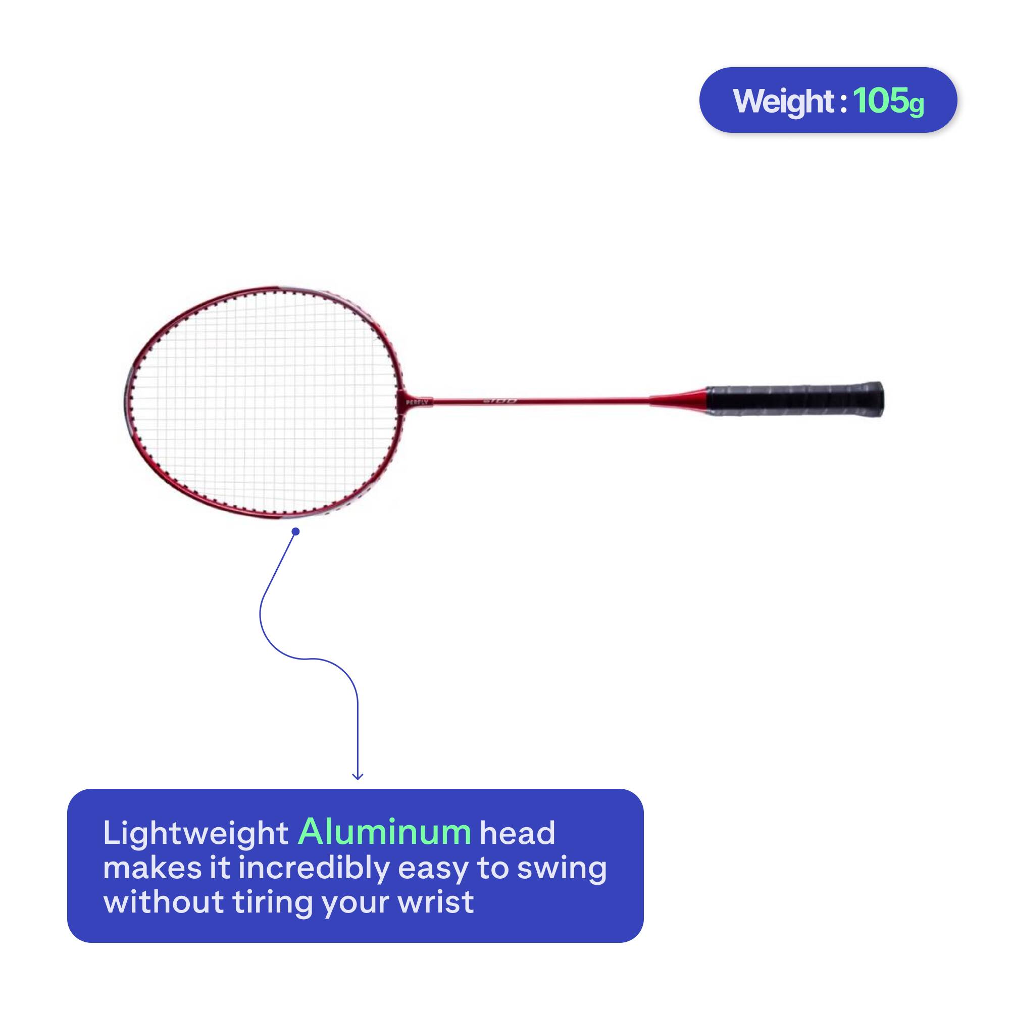 Adult Badminton Racket BR 100 Red -  2