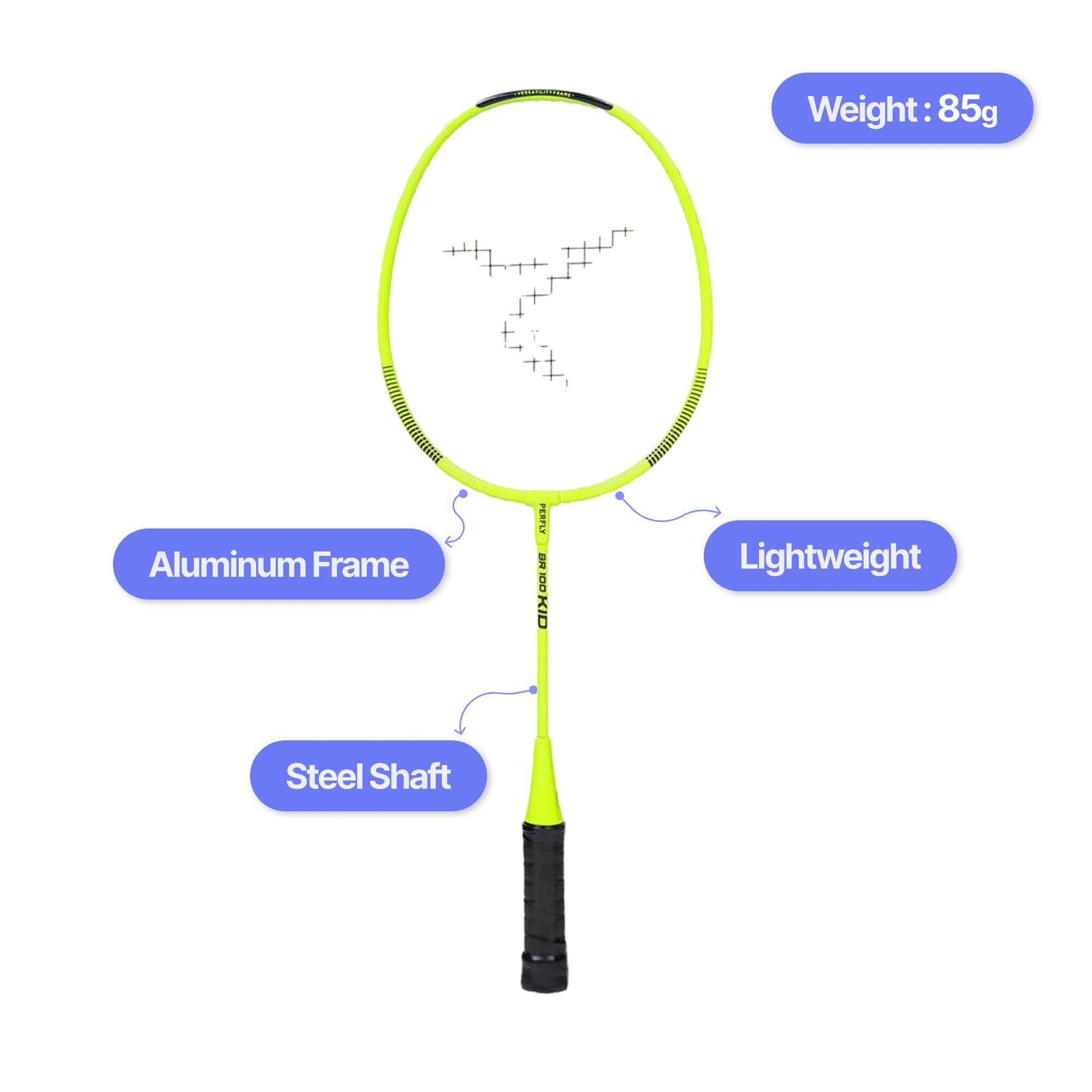 Kids Badminton Racket 85g Aluminium BR 100 Green -  2
