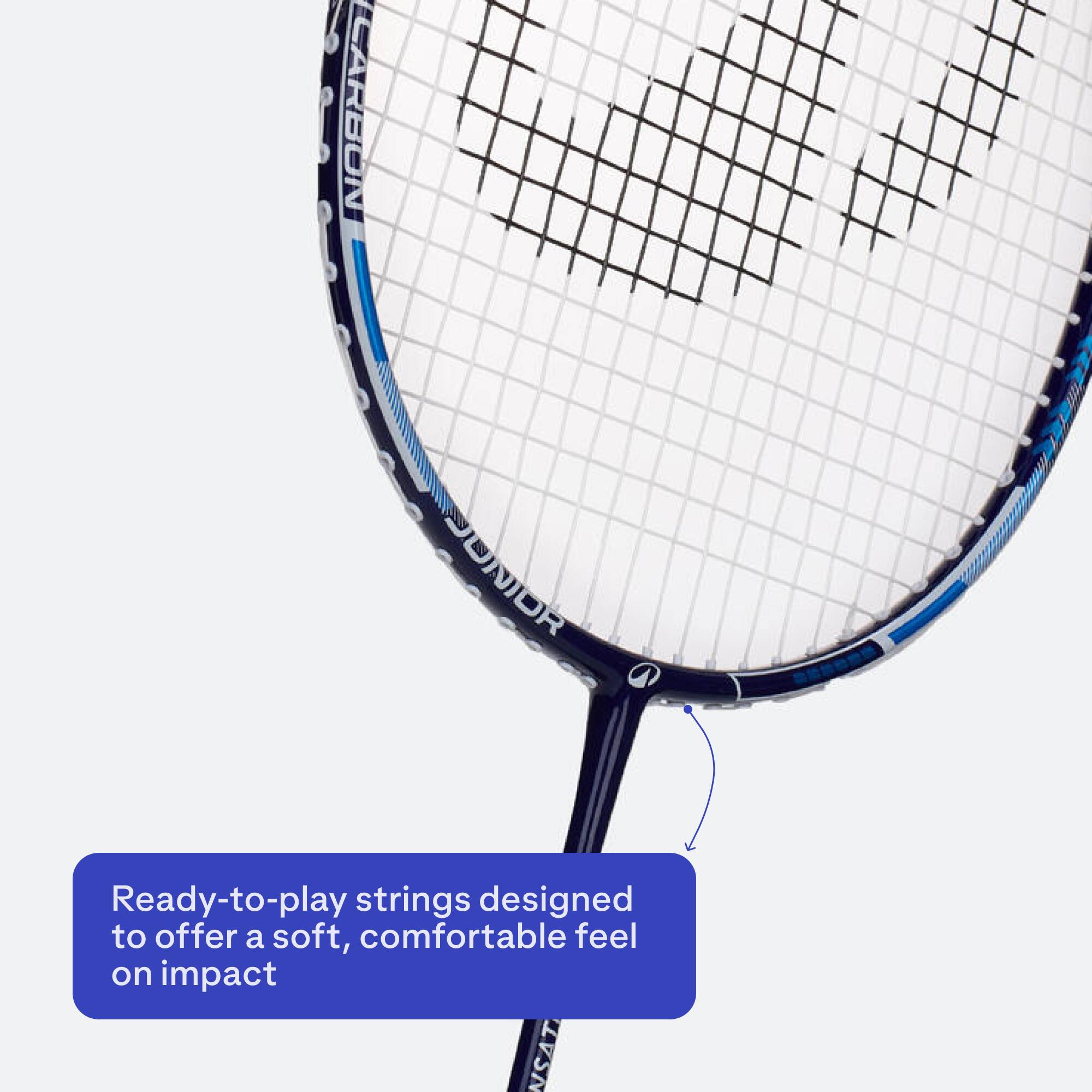 JUNIOR BADMINTON RACKET BR 500 ROYAL BLUE -  4