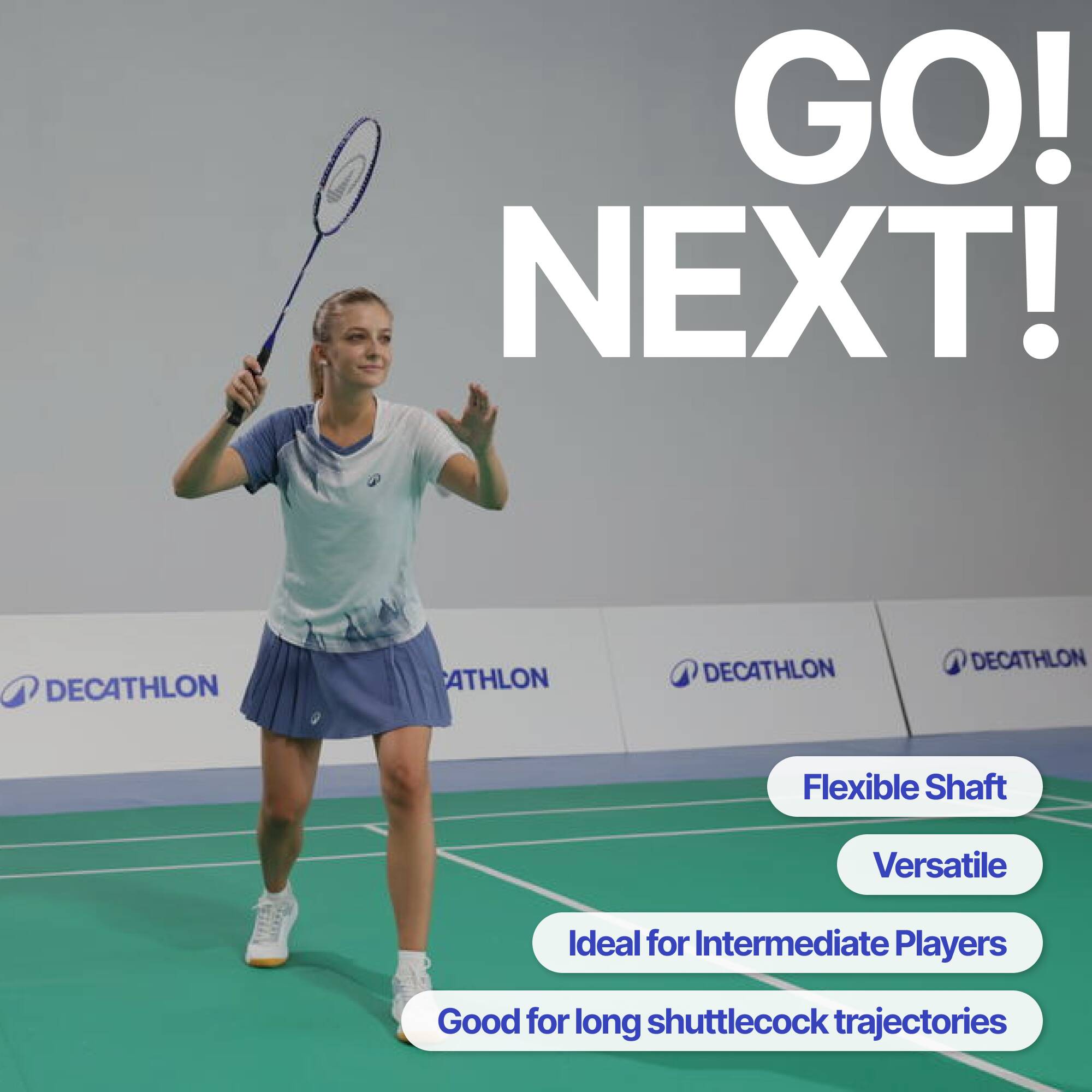 ADULT BADMINTON RACKET BR SENSATION 500 BLUE -  3