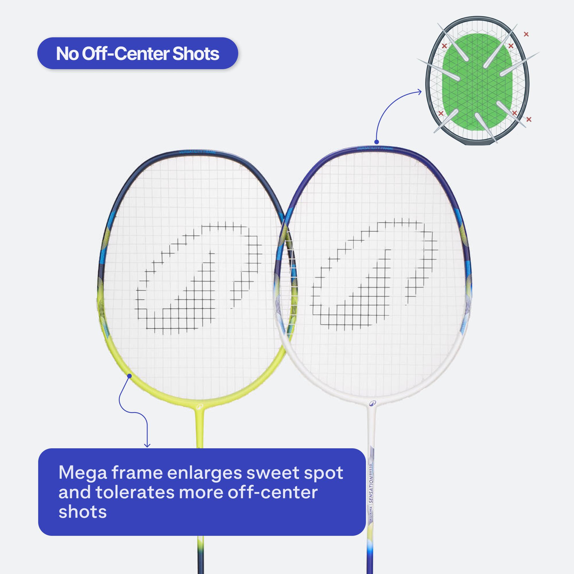 ADULT BADMINTON RACKET BR 530 SET COUPLE WHITE LIME