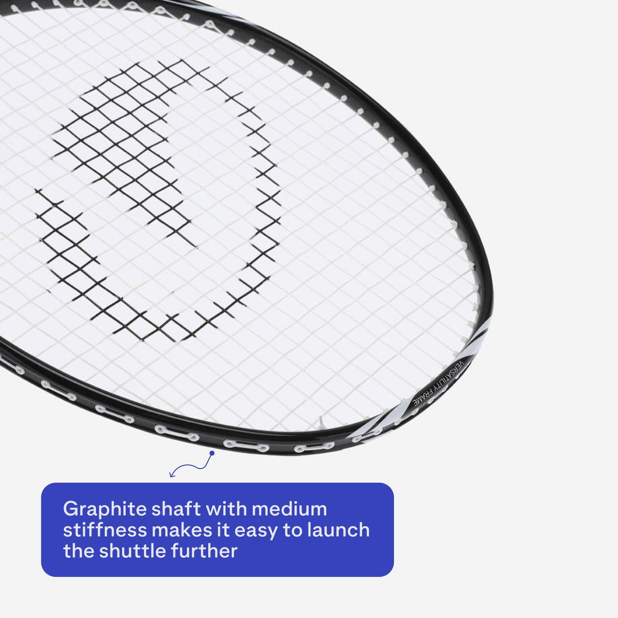 ADULT BADMINTON RACKET BR SENSATION 500 BLACK -  4