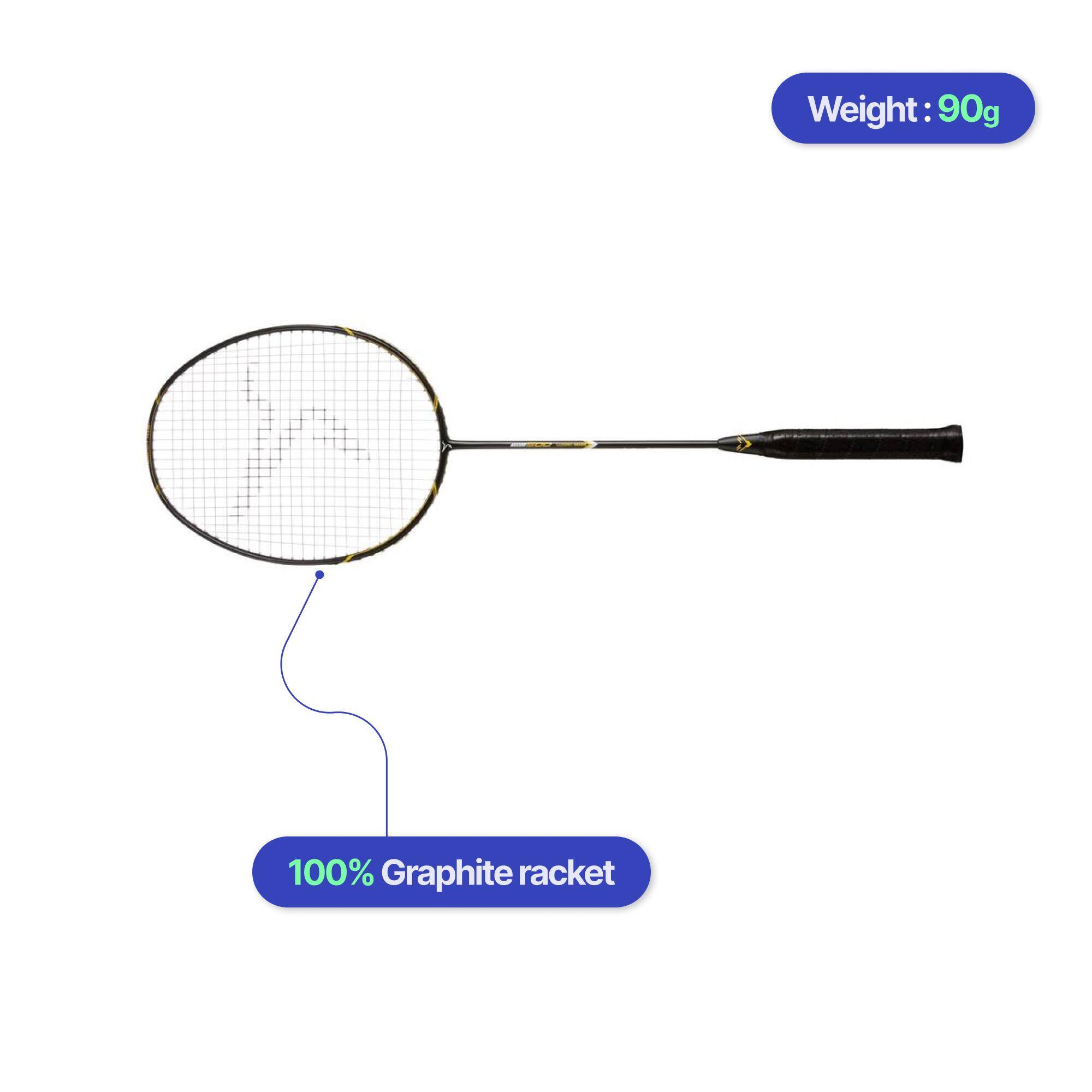 Adult Badminton Racket BR 500 Black Yellow -  3