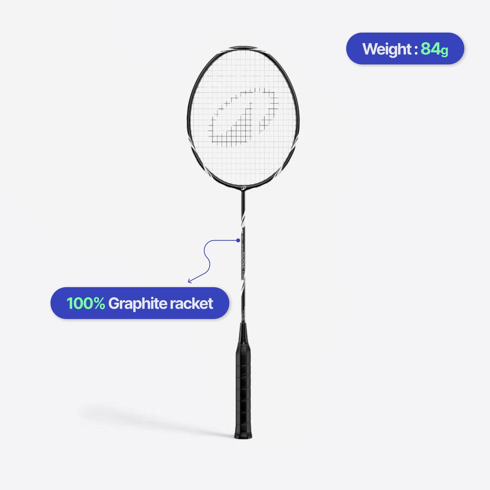 ADULT BADMINTON RACKET BR SENSATION 500 BLACK -  2