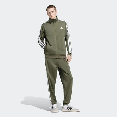 Tuta ADIDAS uomo ginnastica felpata verde militare