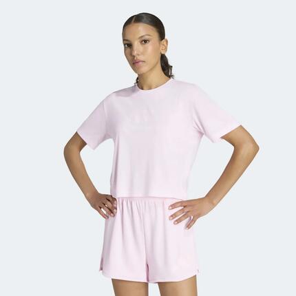 T-shirt imprimé logo femme, rose clair