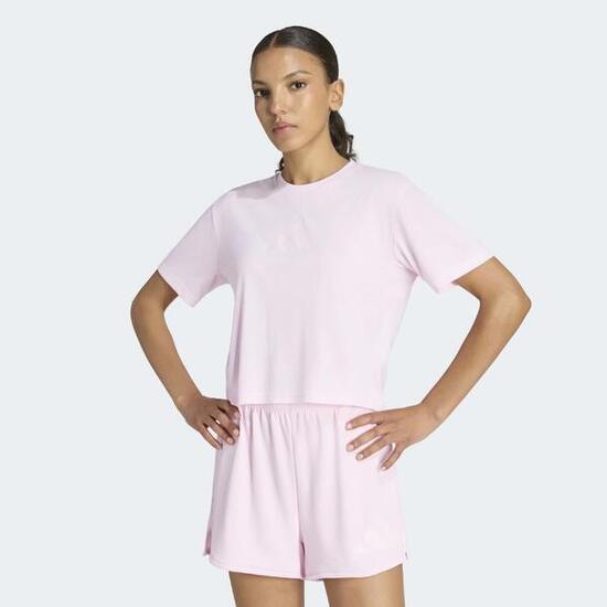 T-shirt imprimé logo femme, rose clair