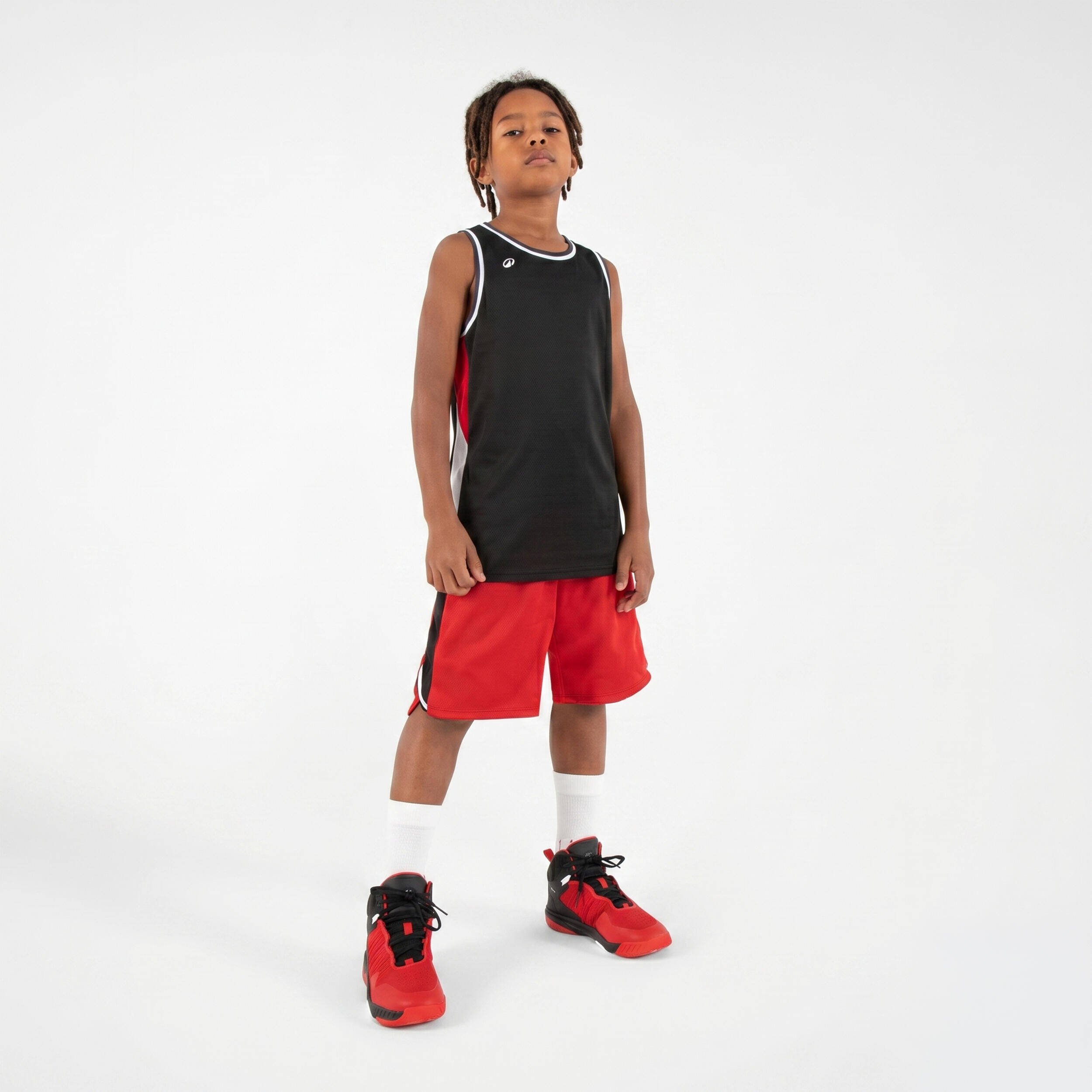Kids Basketball Reversible Tank Top T500 - Black -  4