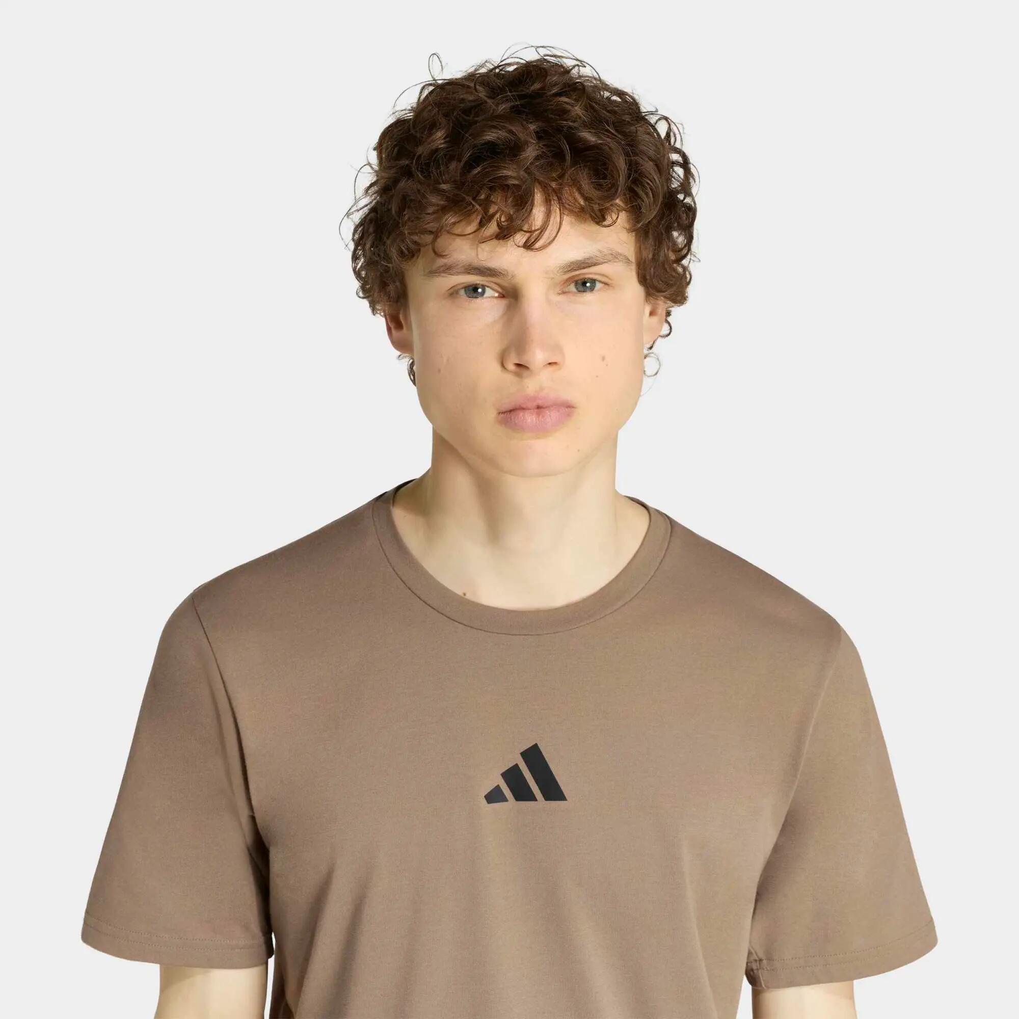 T-shirt uomo palestra regular fit traspirante verde militare 3/5
