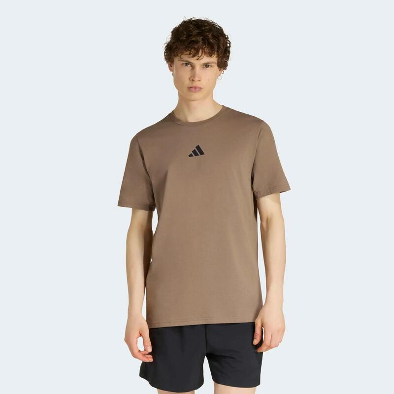 Tricou de sport respirabil, Adidas, kaki, bărbați