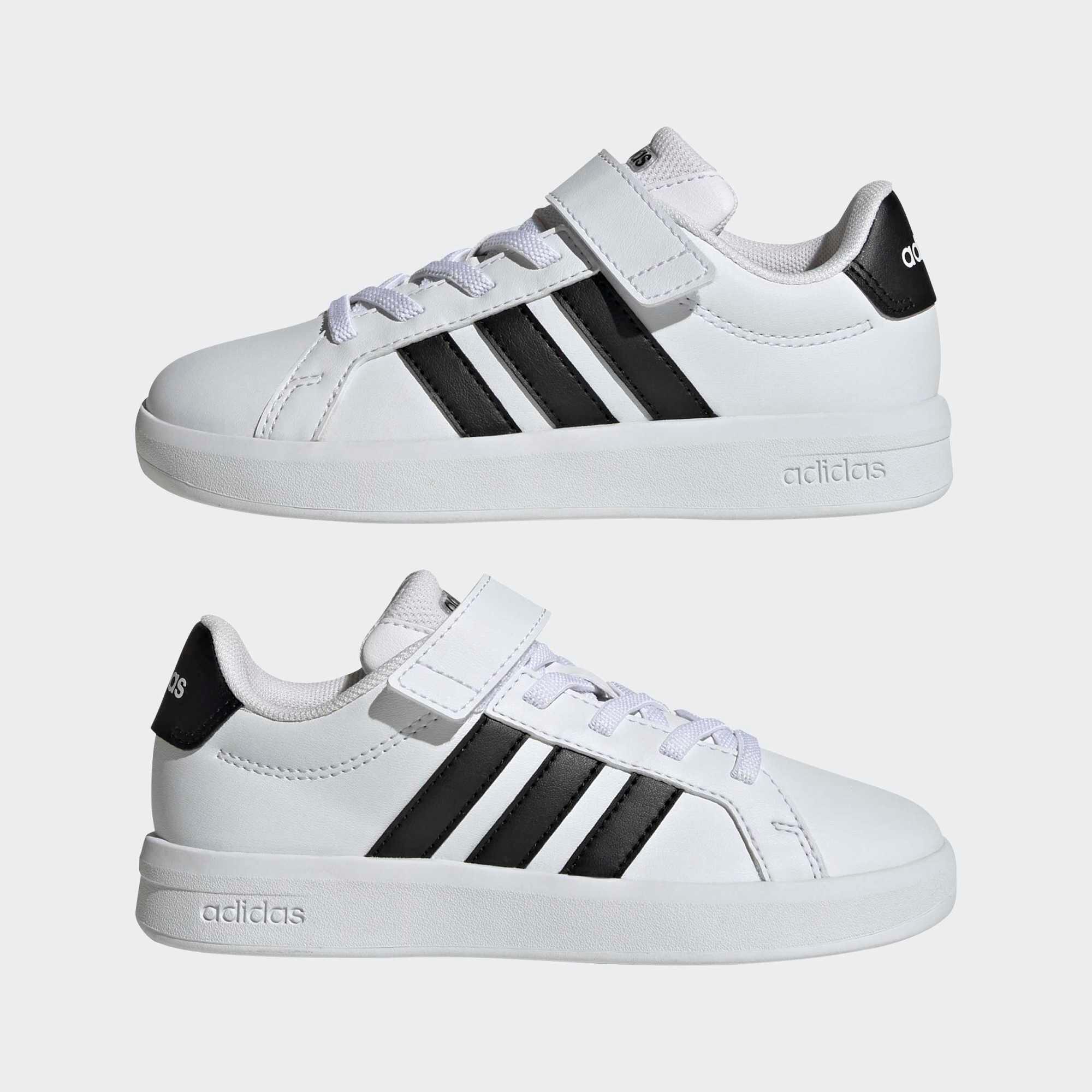 Chaussures Grand Court enfant, blanc et noir 17/20