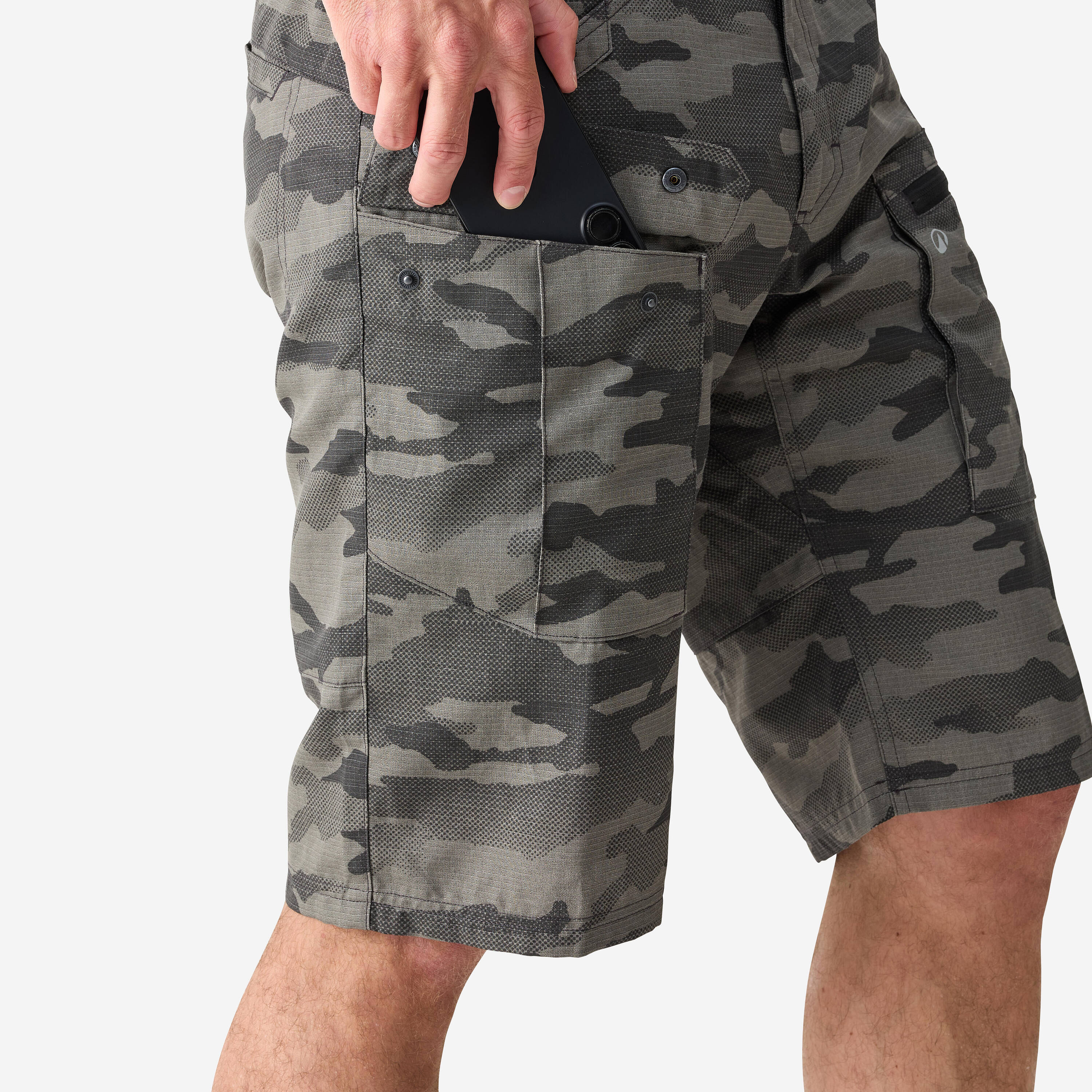 Men’s hemp cargo Bermuda shorts 500 grey -  2