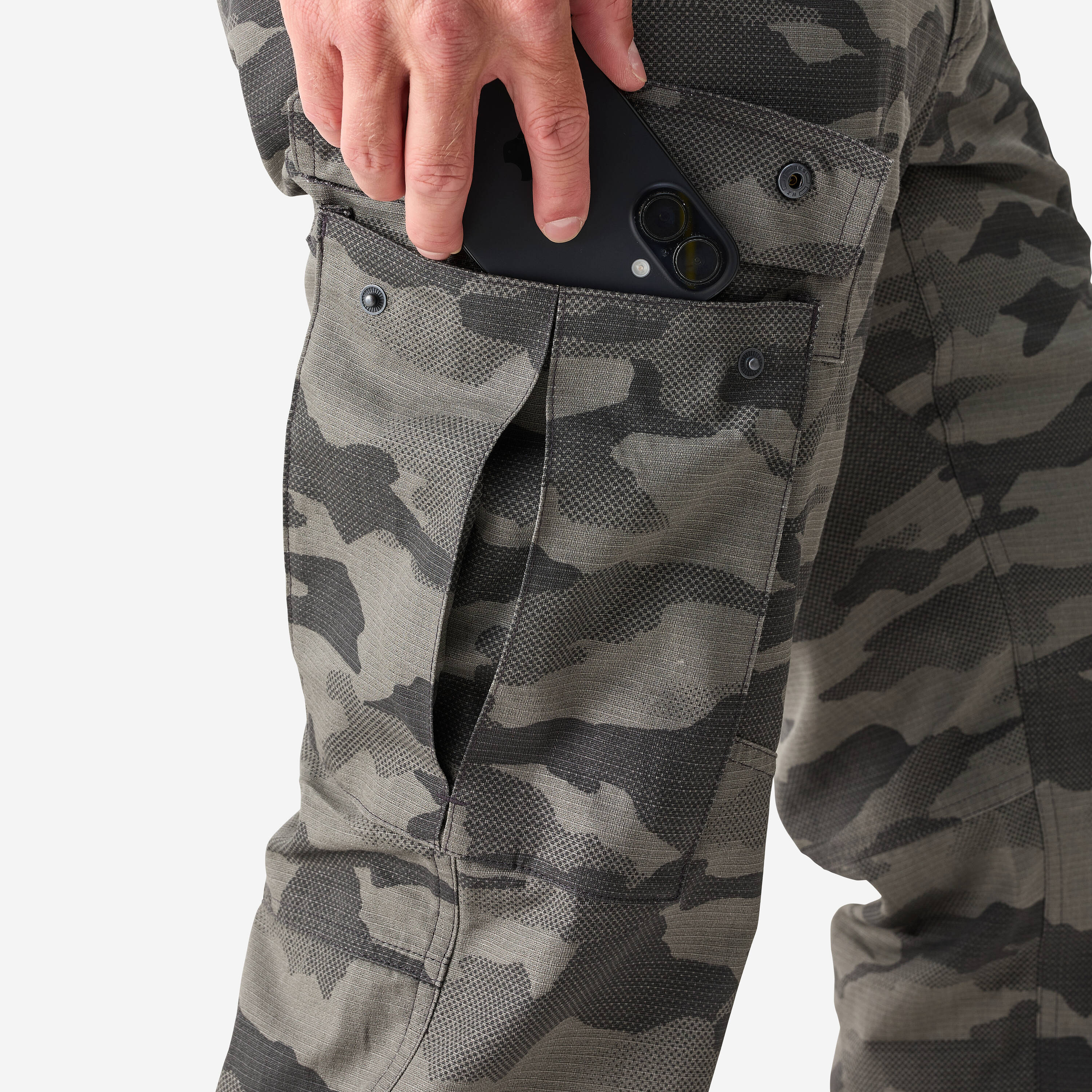 Men’s UV-protection lightweight and durable hemp trousers 500 grey -  2