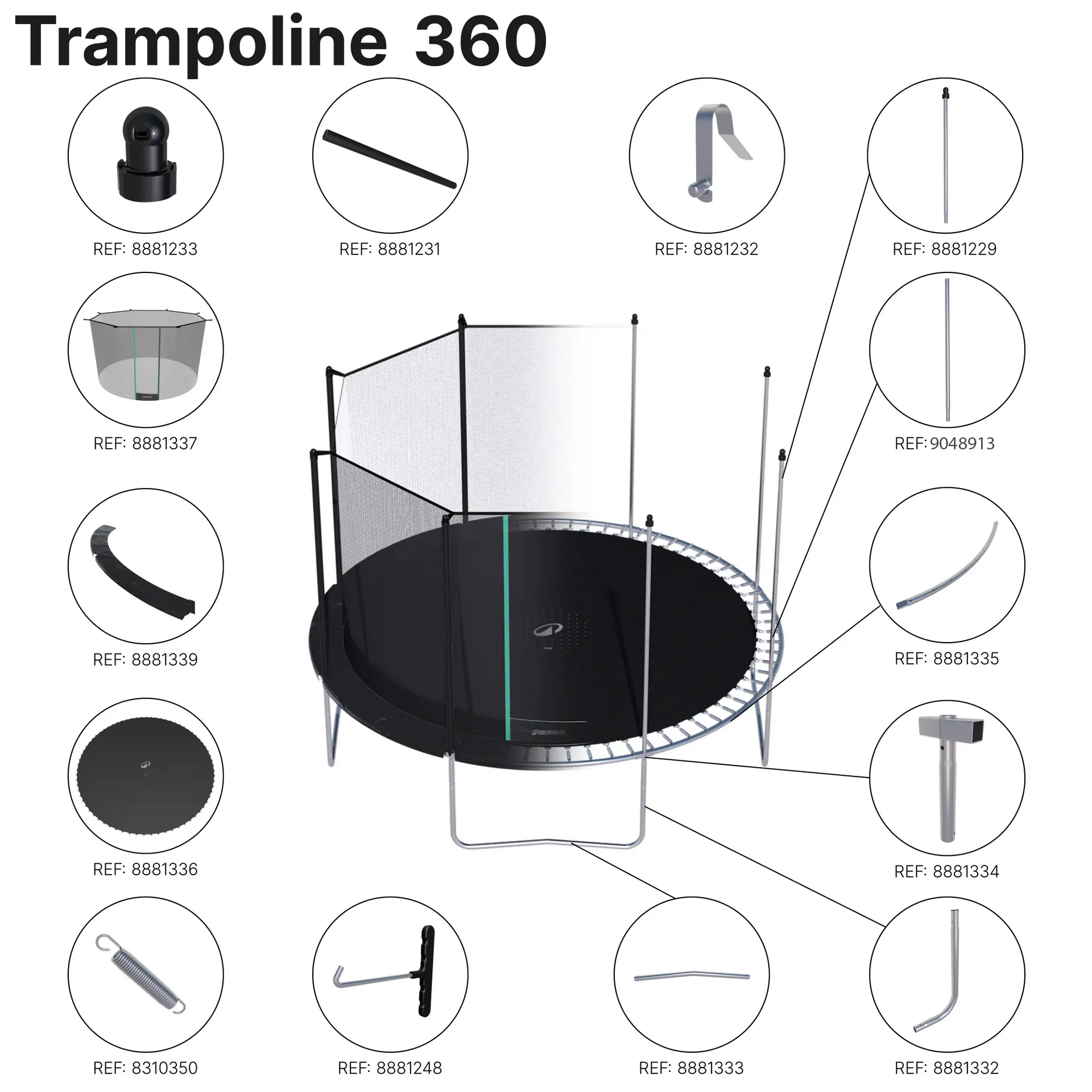 Trampoline rond 360 : notice, réparation
