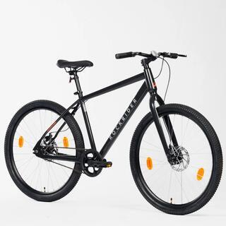Rockrider EXPLORE 20 High Frame Single-Speed Mountain Bike, Mechanical Disc Brake, 27.5" Wheels - Black