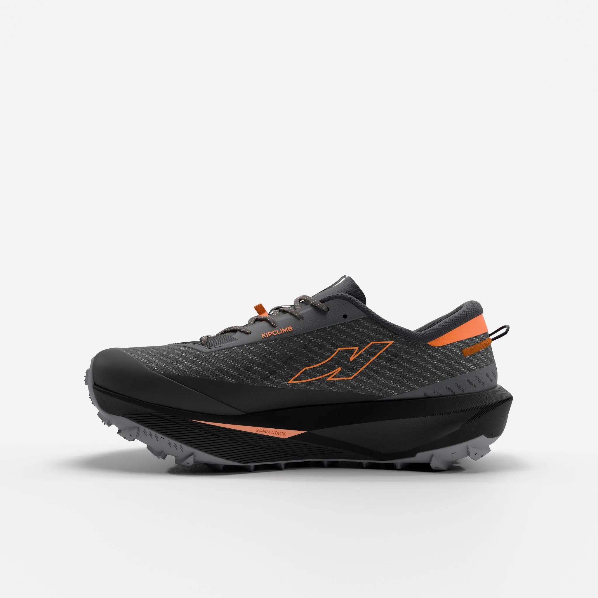 Sabatilles trail running home Kiprun Kipclimb negre taronja 2/8