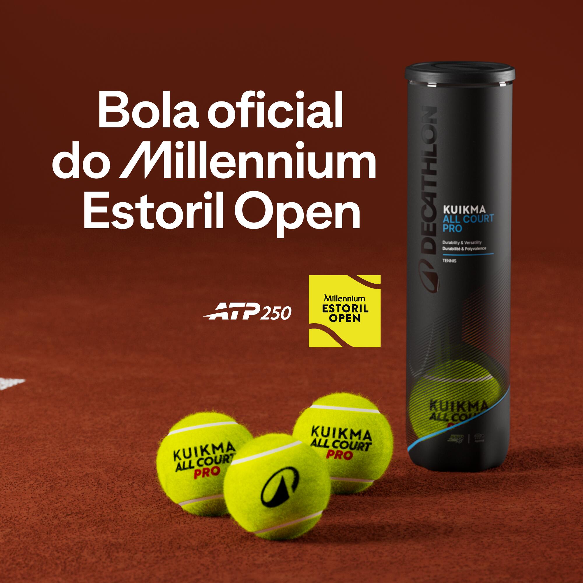 Bola de ténis versátil tubo de 4, Kuikma all court pro 2/9
