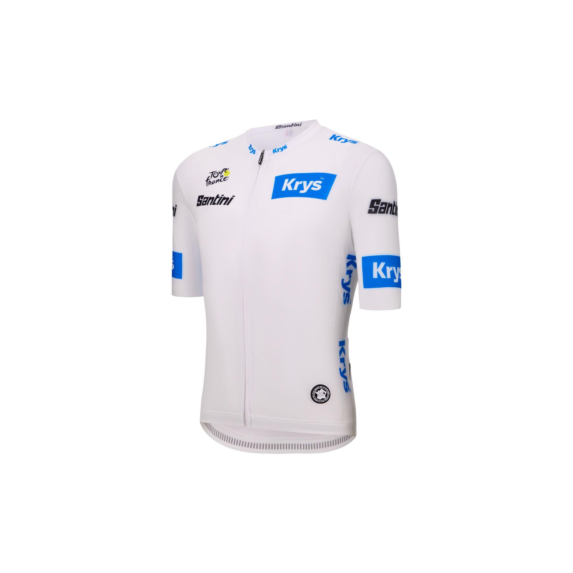 Mallot Ciclisme Màniga Curta Santini Tour de França Mallot Blanc Líder Jove 2/3