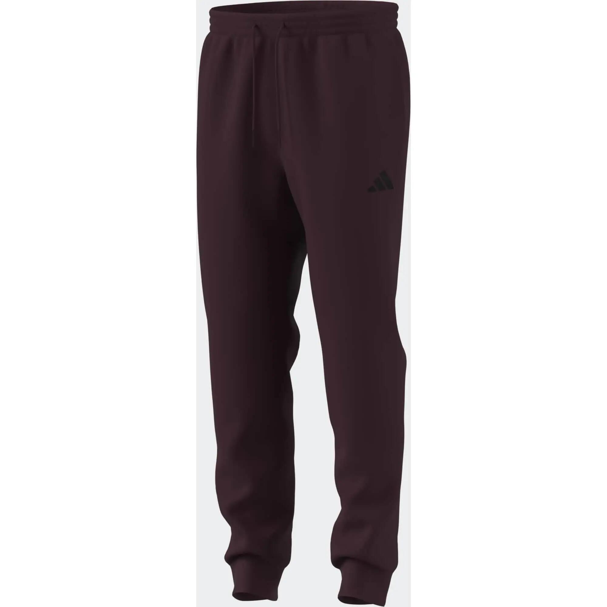Pantaloni tuta ADIDAS uomo ESSENTIALS FEELCOZY regular fit felpati bordeaux 4/4