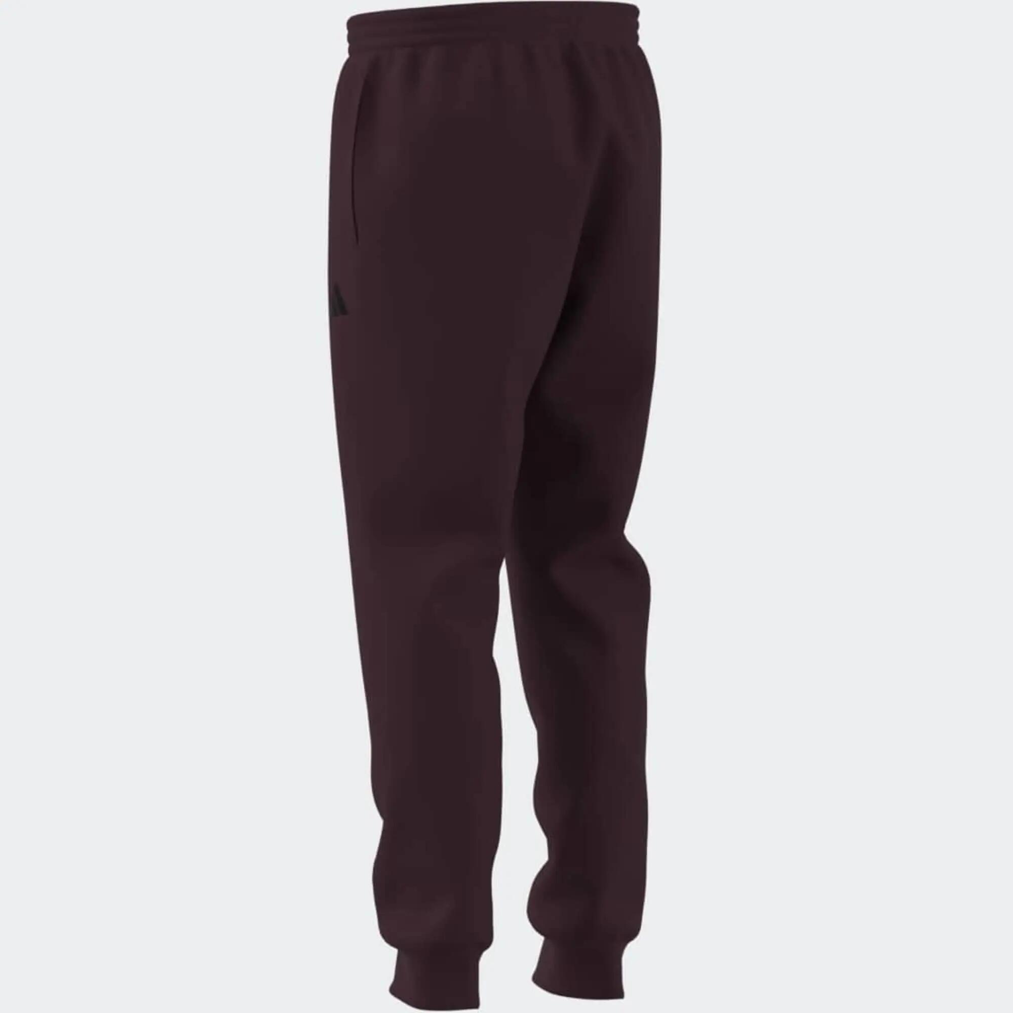 Pantaloni tuta ADIDAS uomo ESSENTIALS FEELCOZY regular fit felpati bordeaux 2/4