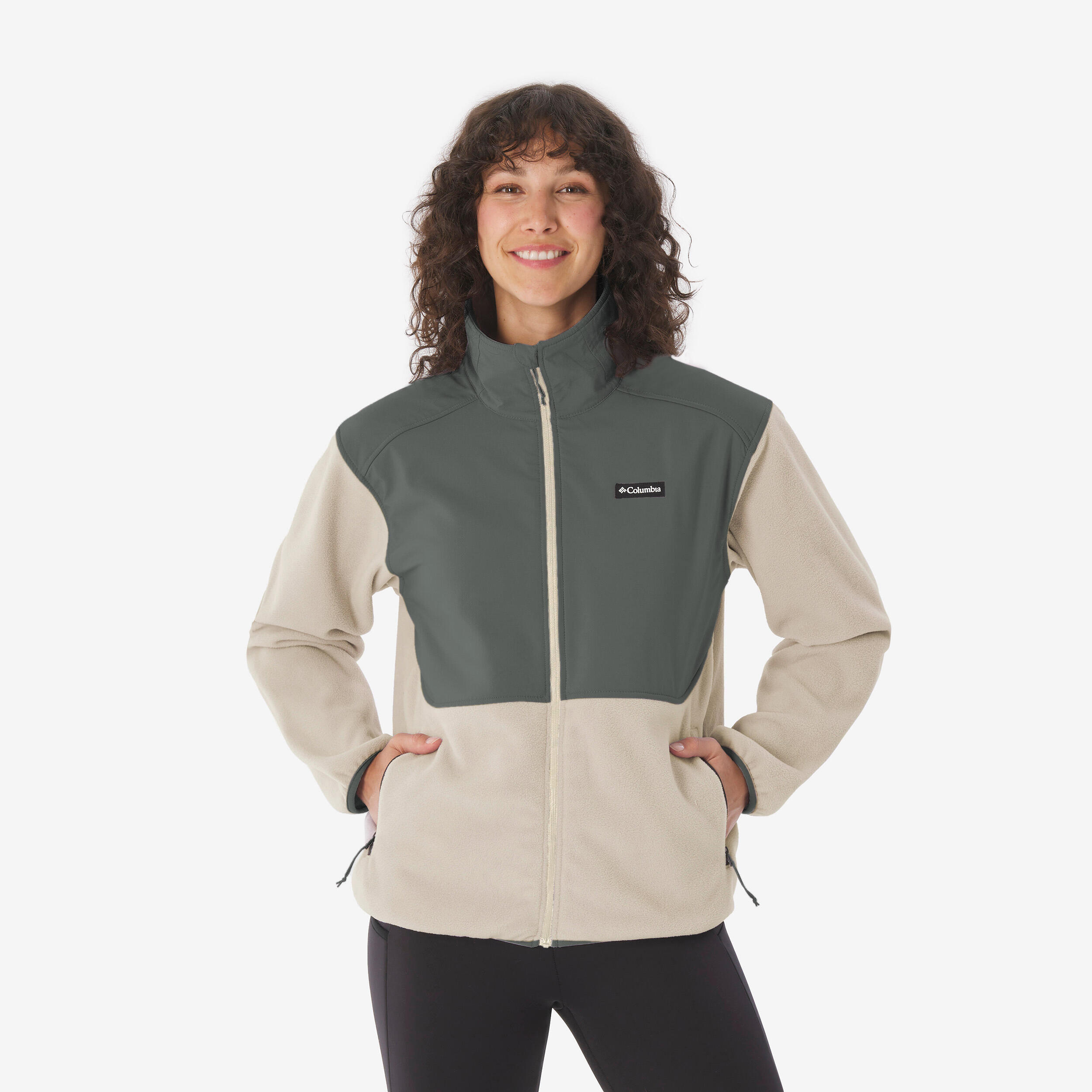 Veste polaire de randonnée montagne femme, Columbia Kearney Falls grise