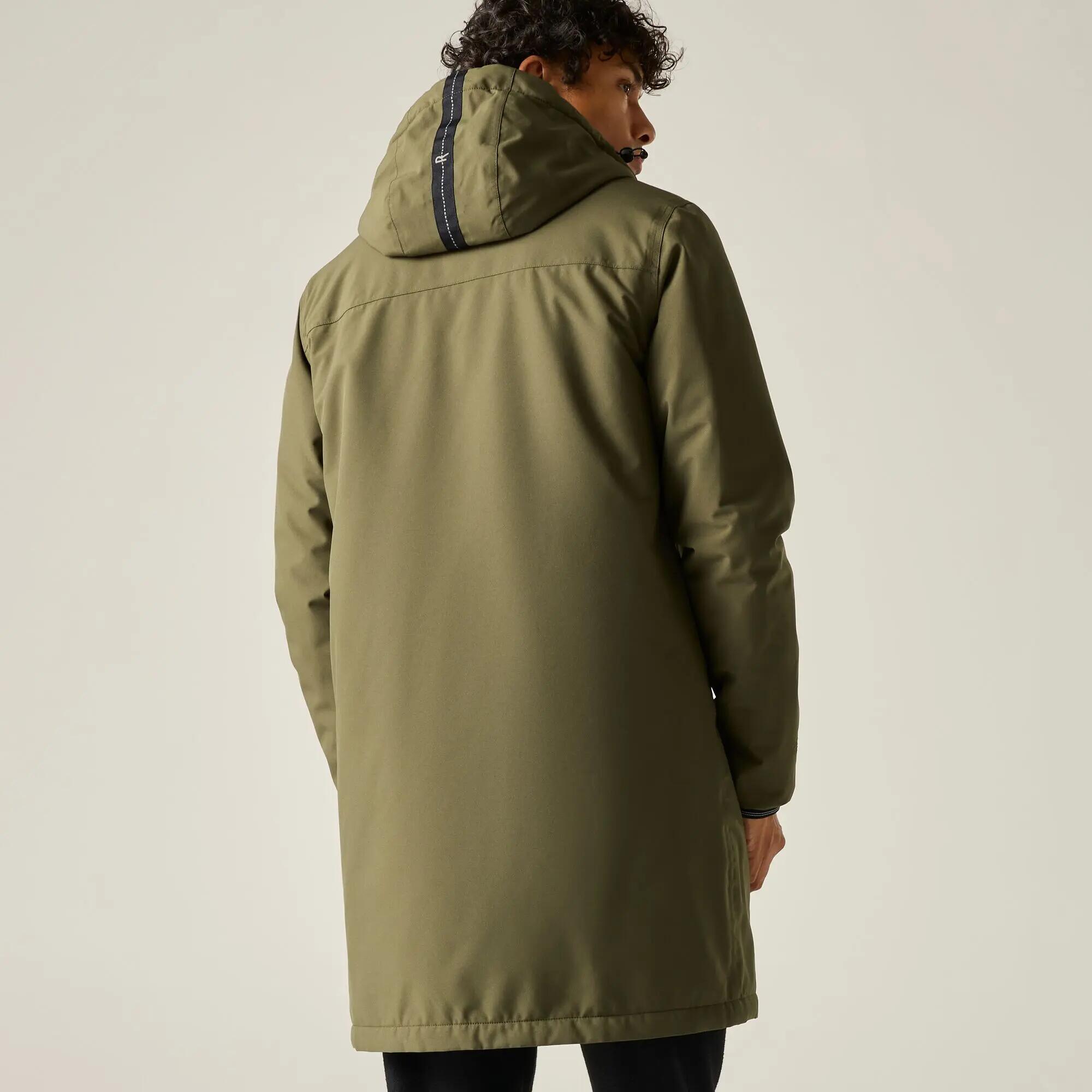Veste longue sherpa kaki imperméable et chaude adulte 2/2