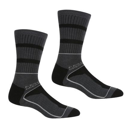 Chaussette de randonnée en laine pour enfant noir et grise