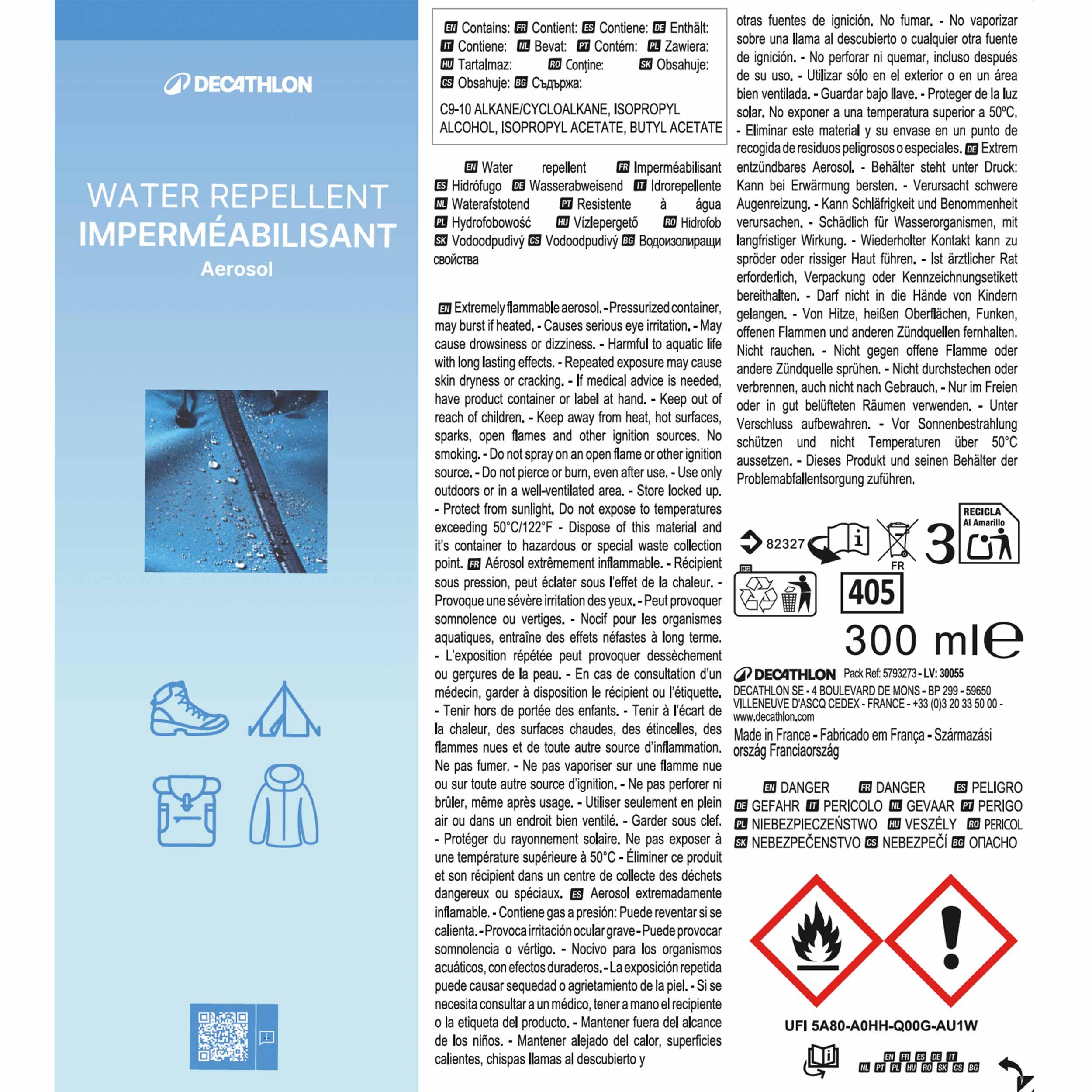 Waterproofing spray for shoes, fabrics and equipment 2/4