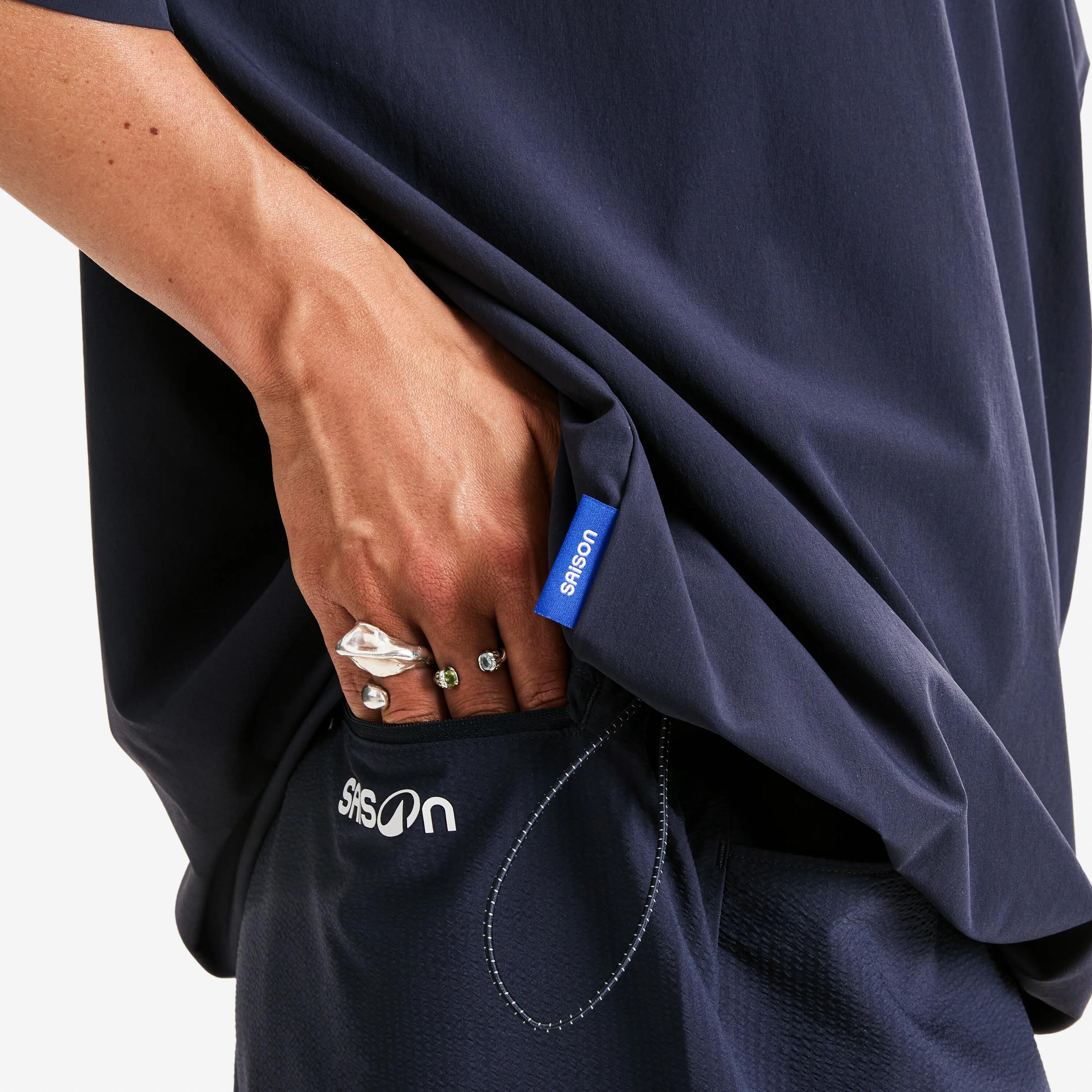 Tee shirt tissé, DECATHLON x SAISON, mixte, bleu 5/6