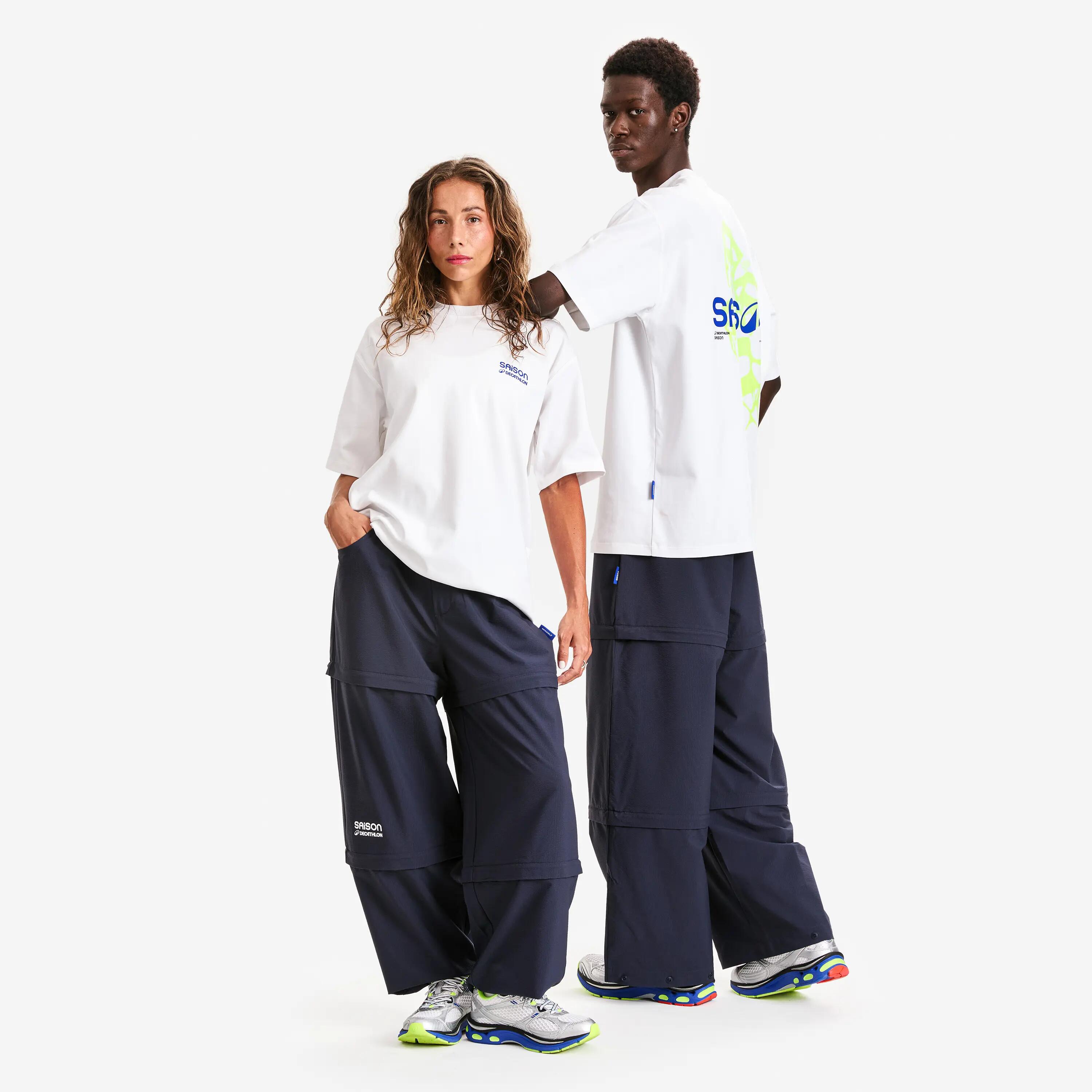 Tee-shirt graphique mixte, DECATHLON x SAISON, blanc 4/6